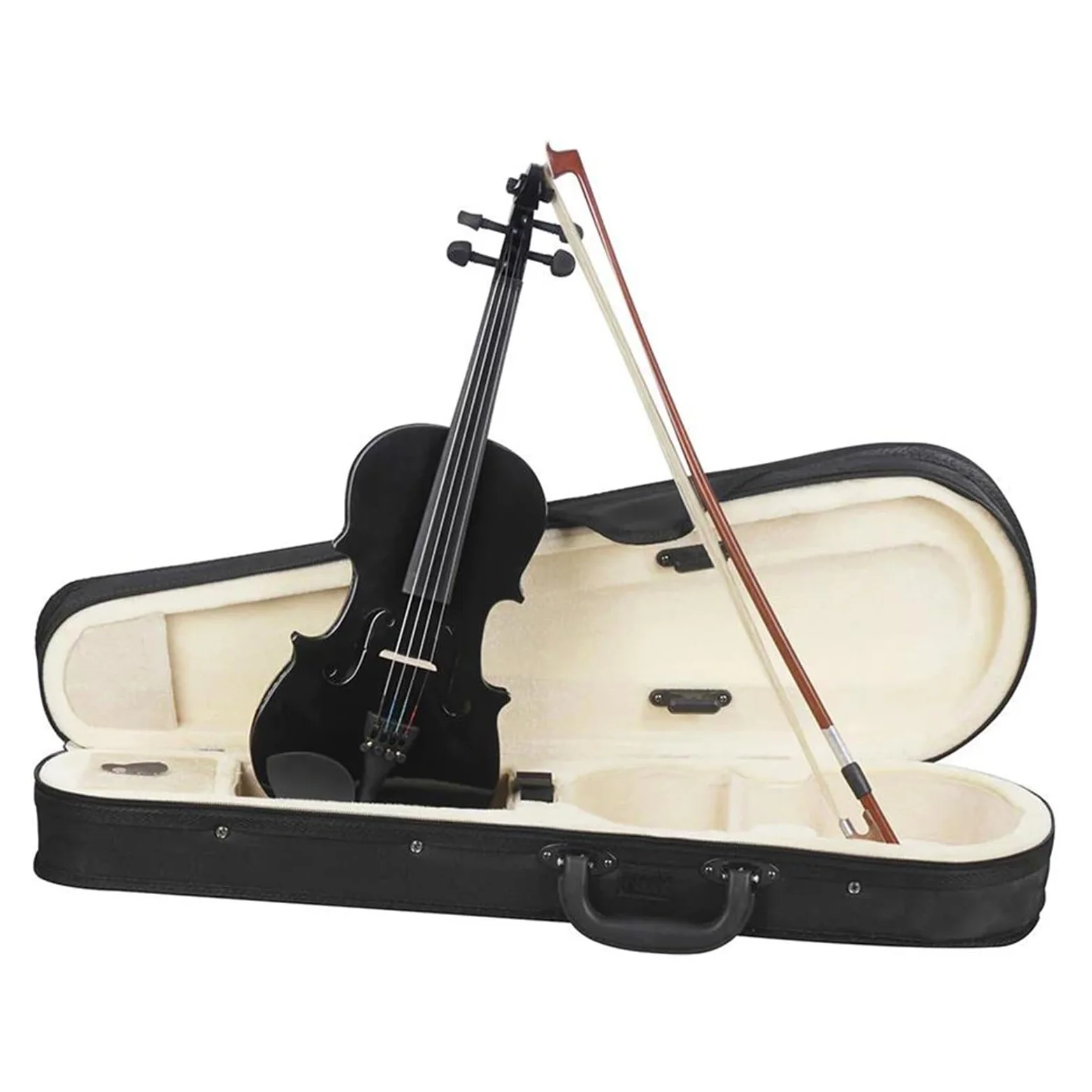 Violino Acustico In Legno Massello Per Strumento A Corda Di Nero 1/8 Con Scatola Di Accessori Per Strumenti Musicali
