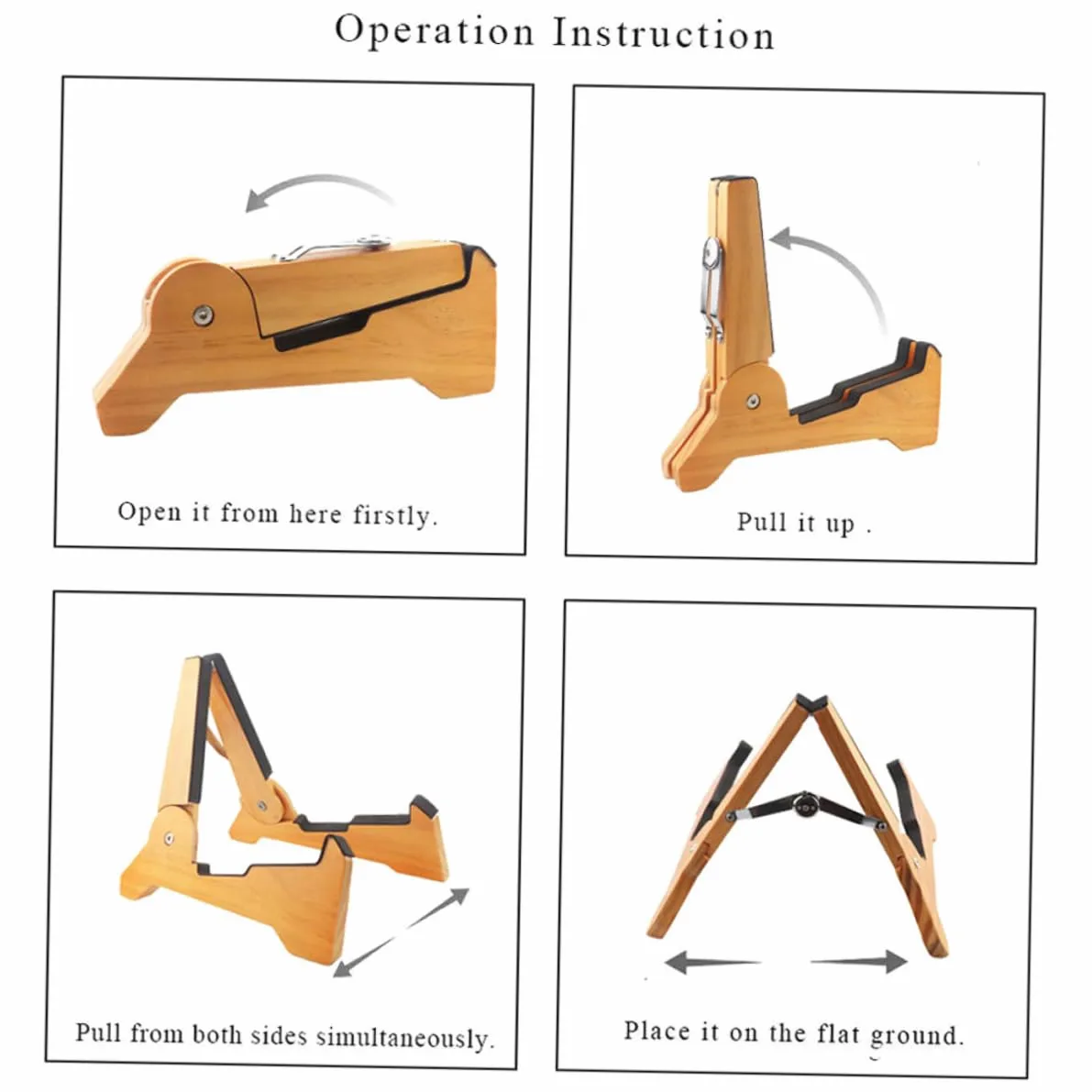 Abaodam Supporto per Chitarra in Legno Leggero e Pieghevole Design Staccabile, Adatto a Basso e Violino per Music Room e Negozio di Strumenti Musicali