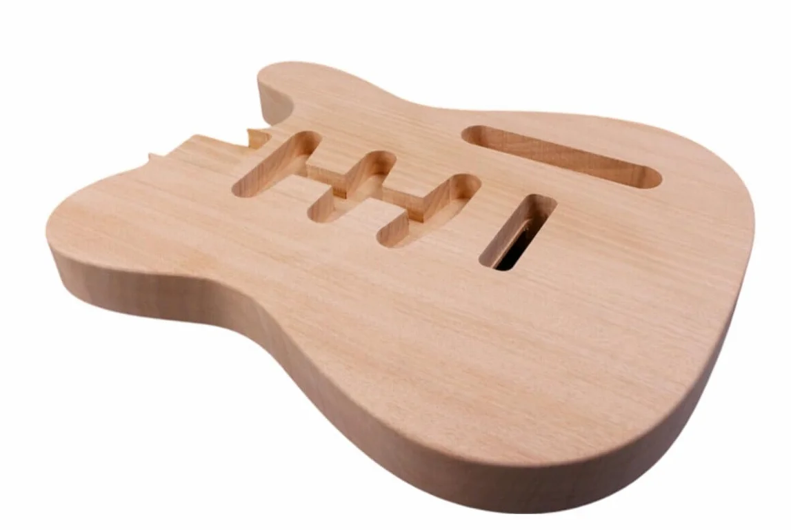 Corpo per chitarra elettrica fai da te incompiuto, in mogano, corpo vuoto per chitarra elettrica Telecaster Project SSS fori di pickup (mogano)