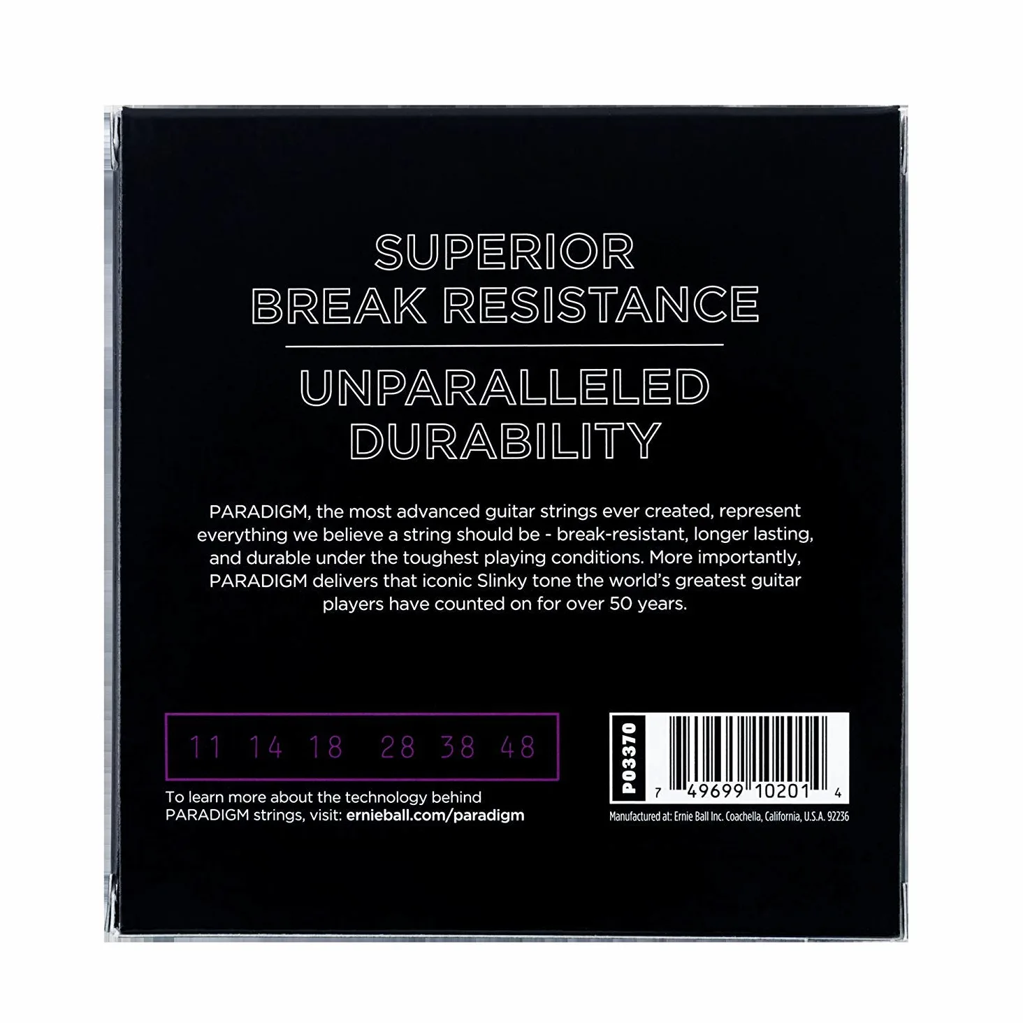 Ernie Ball, Power Slinky Paradigm, Corde per chitarra elettrica, confezione da 3, diametro 11-48