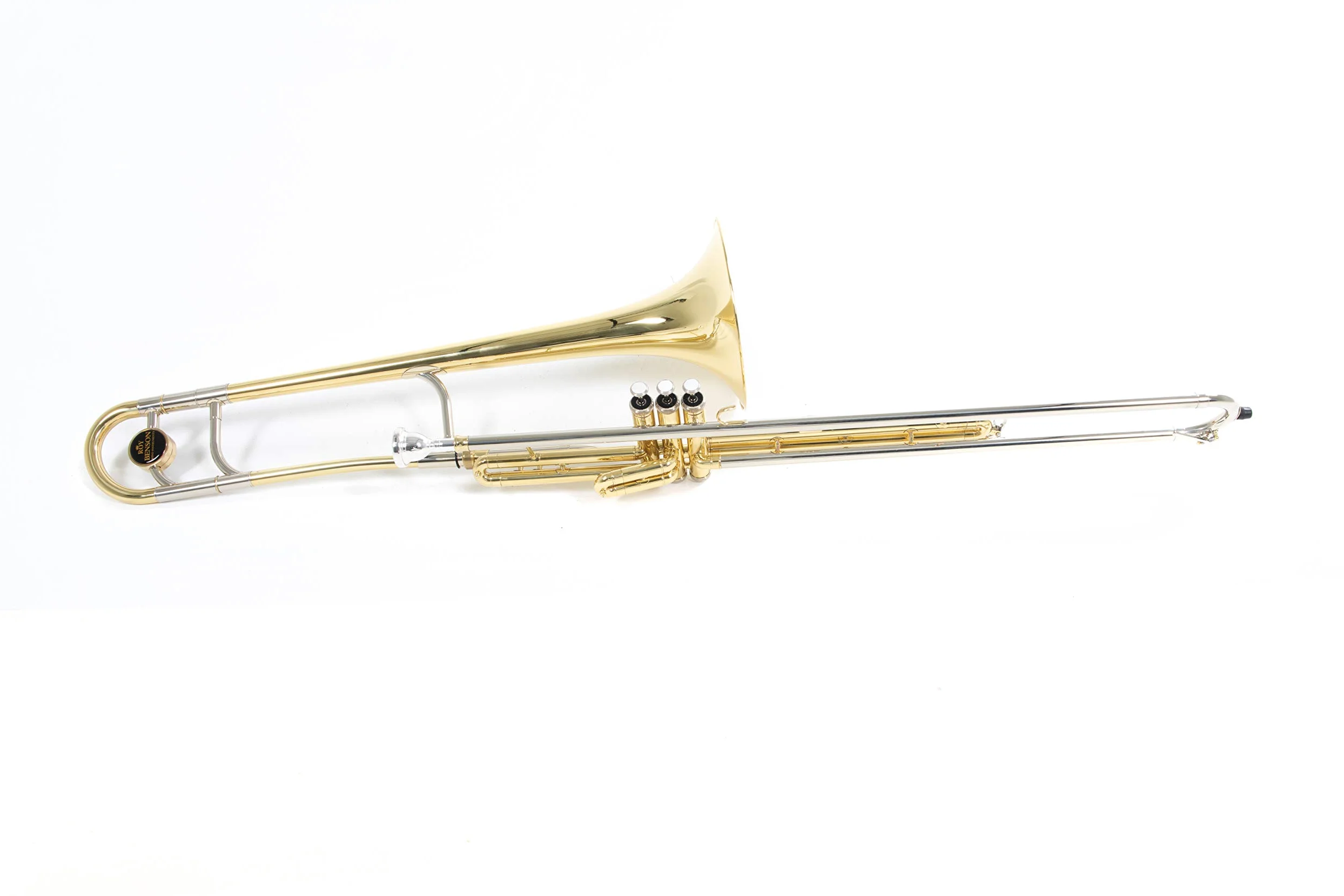 Roy Benson Bb valve trombone VT-227 (campana in ottone Premium da 8", tubo principale e archetto in alpacca, 3 valvole in acciaio inox, strumento di punta per musicisti professionisti)