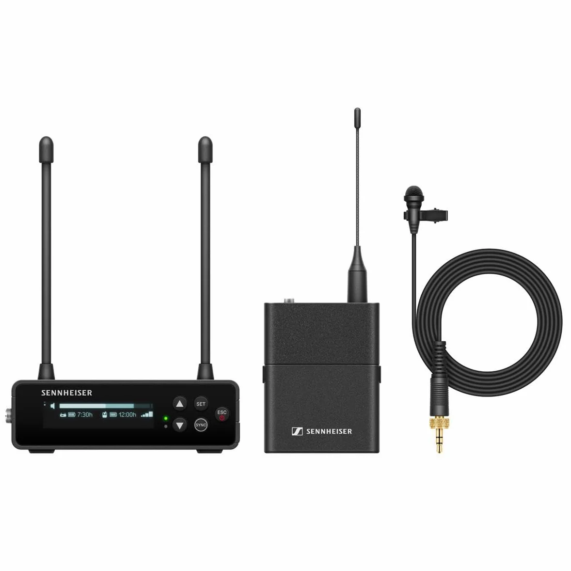 Sennheiser Sistema microfonico digitale portatile wireless UHF con lavalier omnidirezionale ME2 set EW-DP ME2 (Q1-6), Nero (700010)