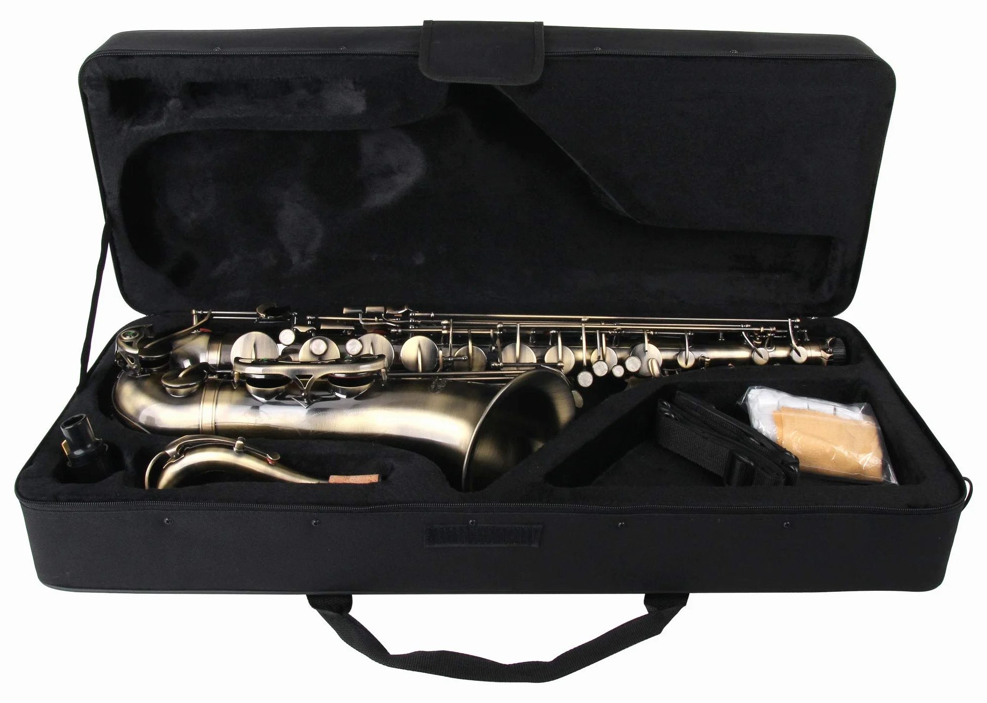 Classic Cantabile Winds TS-450 sassofono tenore (ottone, verniciatura Vintage, di altezza-FIS alette, meccanismo a clip ergonomico) giallo antico