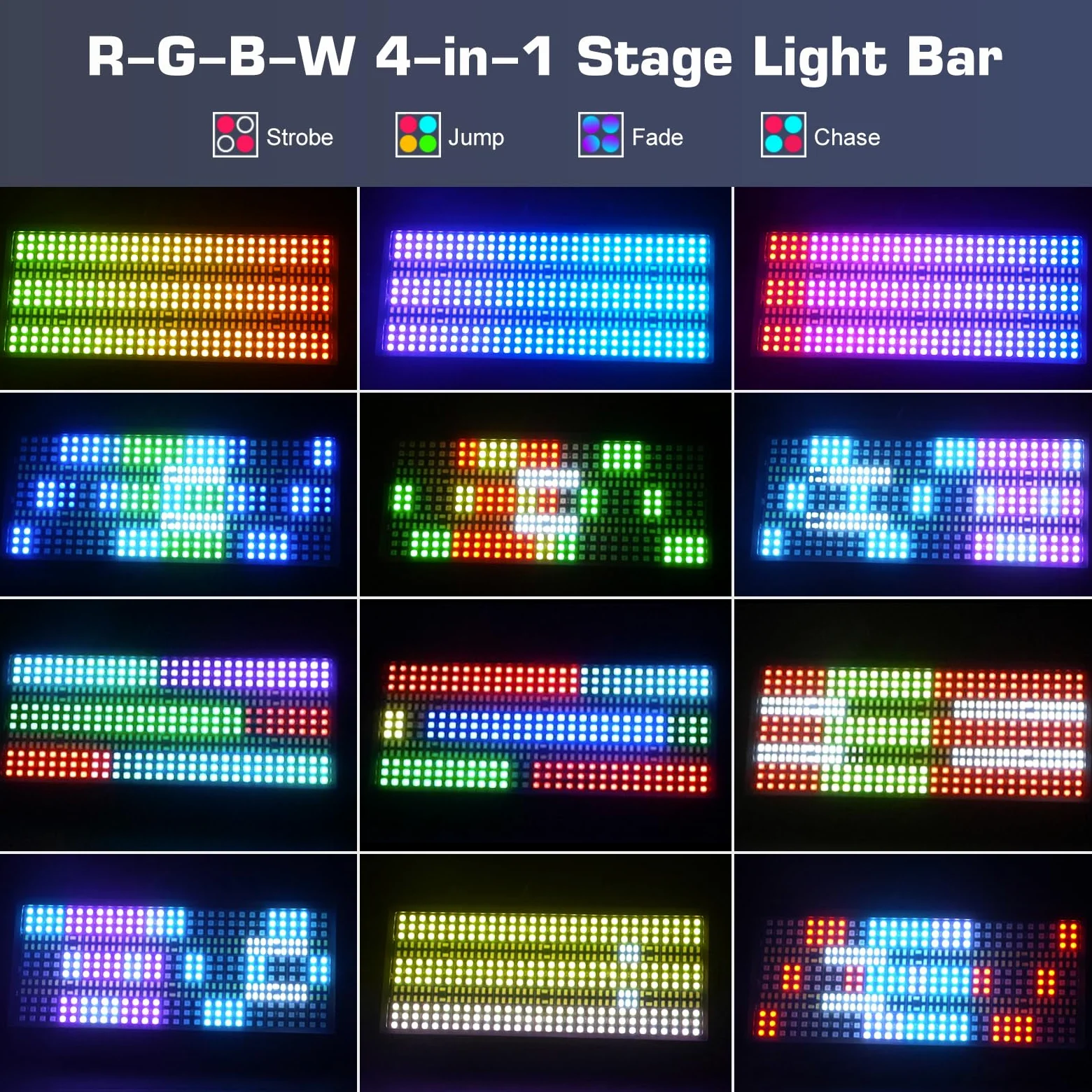 150W Luci Stroboscopica Fulmine con Telecomando, Illuminazione di Sfondo, 270 RGB + 180 Bianco LEDs Effetti Luce, Luce da Palcoscenico per Feste DJ Bar Spettacoli Teatrali Discoteca, 4 pezzo