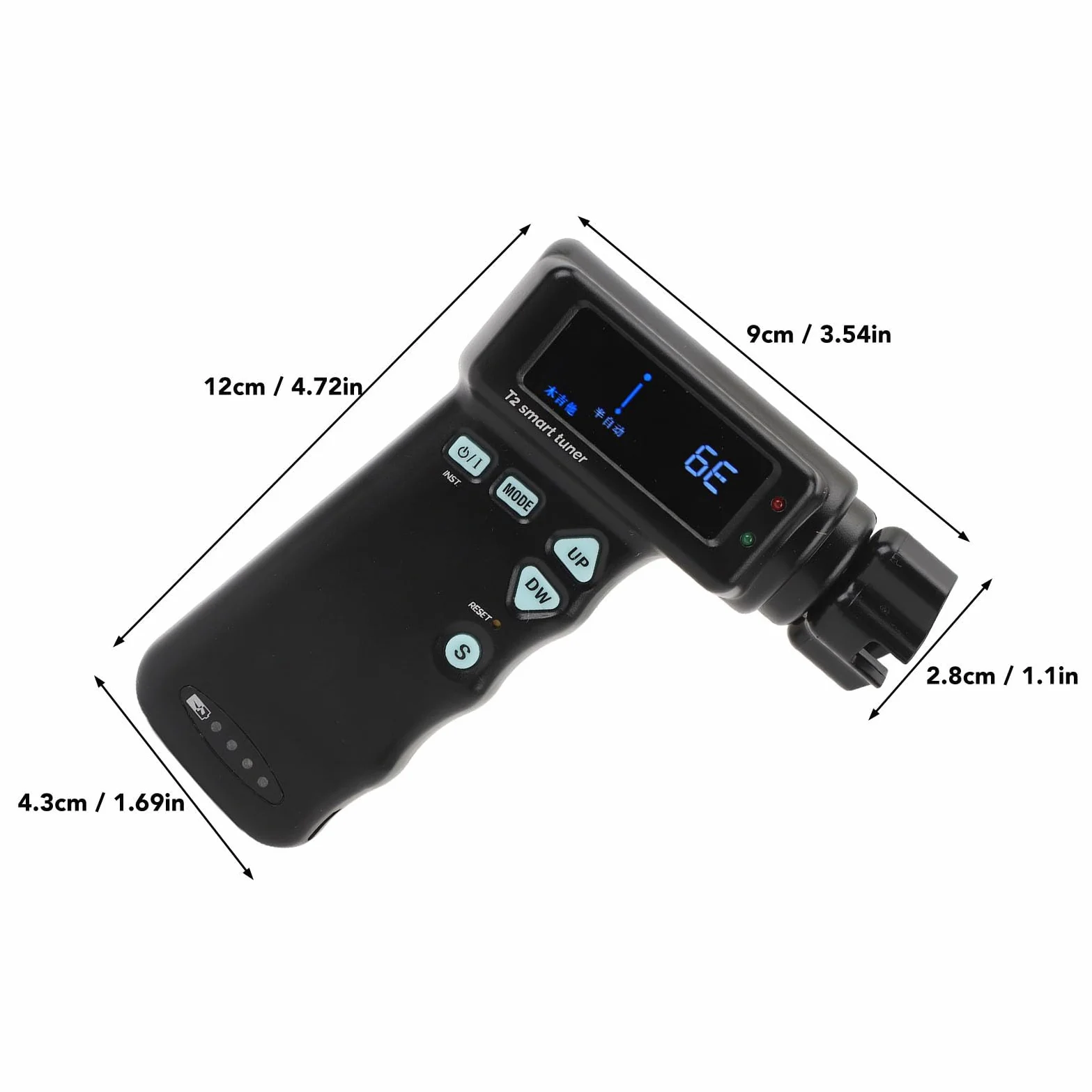 Accordatore per Chitarra Intelligente, Accordatore per Chitarra Automatico ABS Multifunzionale Portatile 2 in 1 per Chitarra Elettrica