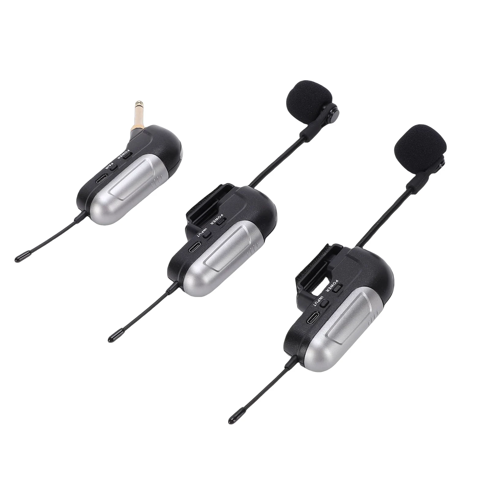 Microfono per Fisarmonica Wireless UHF, Pickup a 360 Gradi Suono Chiaro 30 M di Lunga Portata 6 Ore di Durata della Batteria, con Ricevitore, per Spettacoli Dal, Concerti Dal