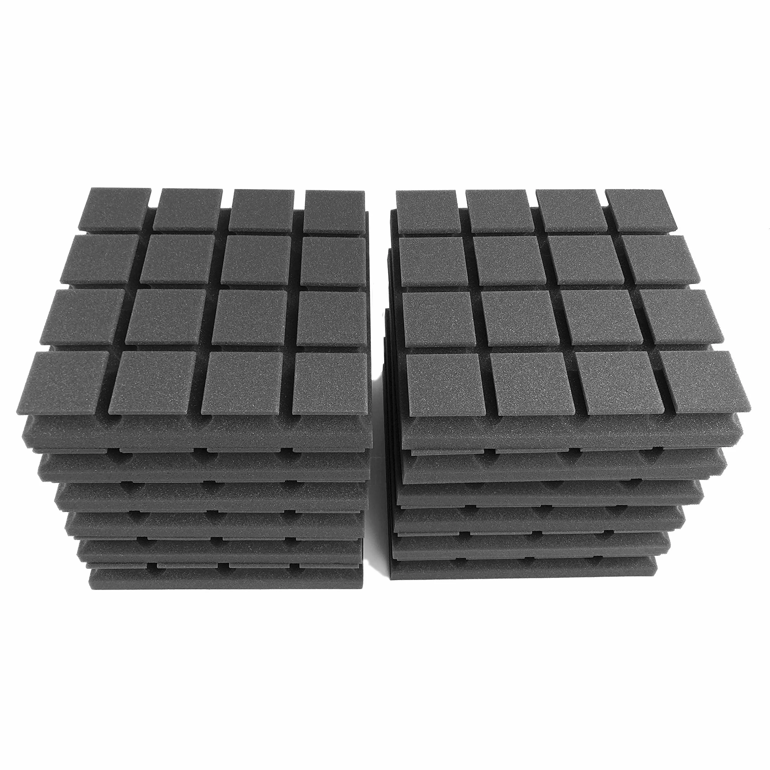ACOUSPANEL Pannello Fonoassorbente con Cavità di Risonanza 12 Pannelli Fonoassorbenti 30x30x5 cm Pannelli Acustici Non Compresso Antracite