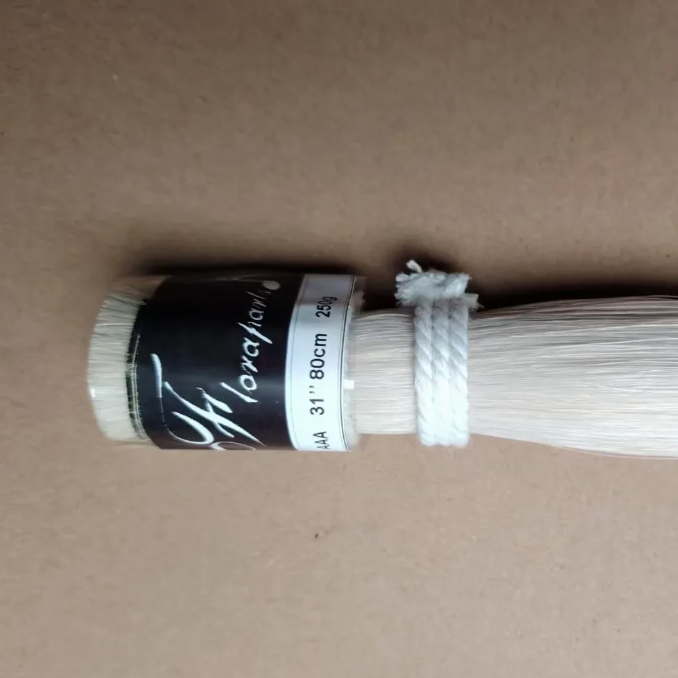 AAA 80cm 250g Horse Hair Violin bow Natural Colour Unbleached 31 Inch Length for 4/4 Violin Viola Cello