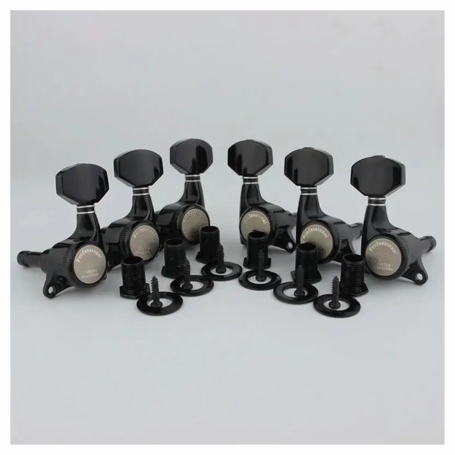 Chitarra di Ricambio per Meccaniche Meccaniche Di Bloccaggio Per Chitarra Nera/Versione Migliorata Meccaniche Per Chitarra Elettrica Meccaniche Per Corde Per LP, SG, TL(PRO 3R3L)