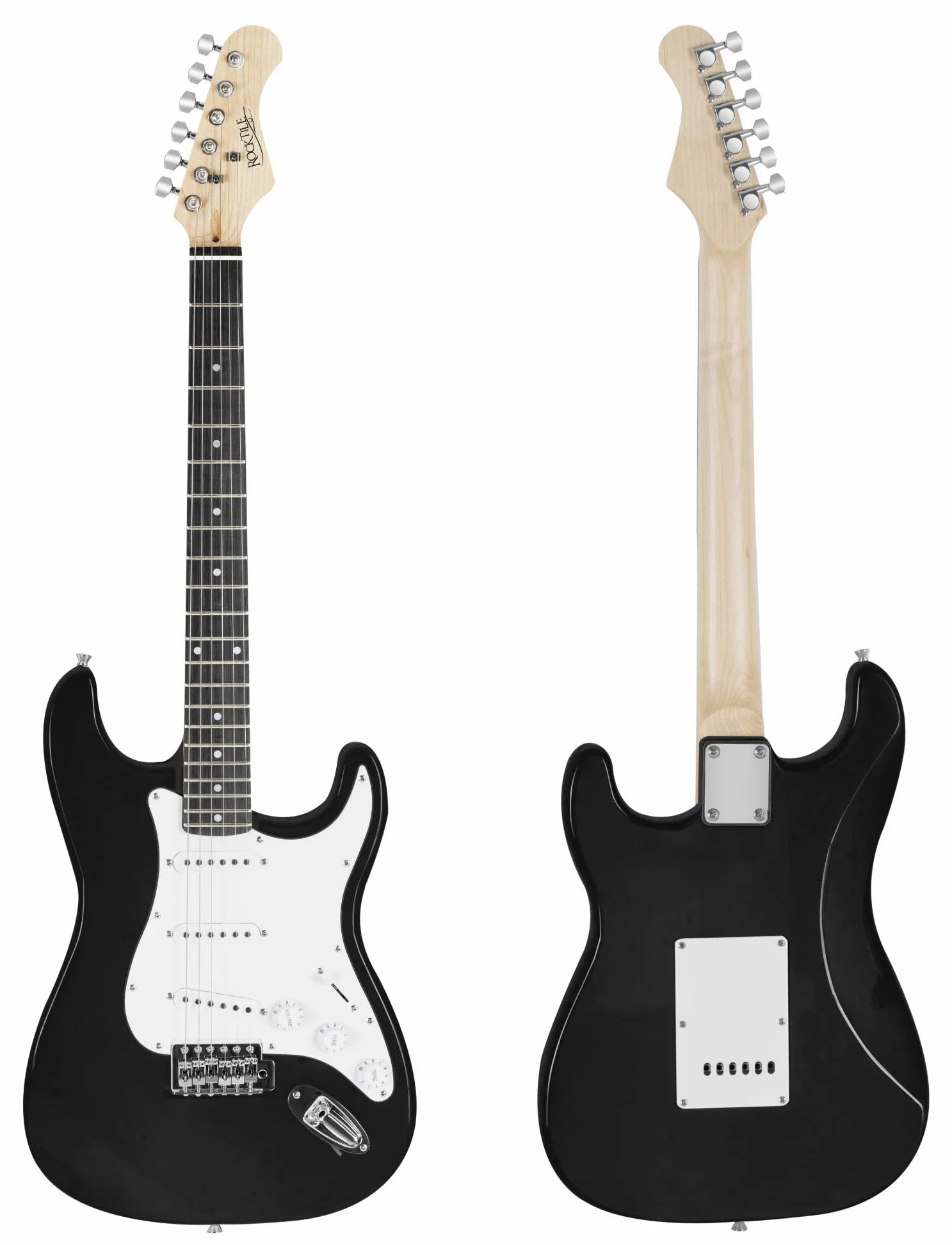 Set Chitarre Elettrica Rocktile Banger's Pack Black incl. Amplificatore | Chitarra Elettrica, Chitarra elettrica Rocktile ST-Style, Finitura Black, 3 pickup Single-Coil, Selettore a 5 vie, 5 x 4 cm