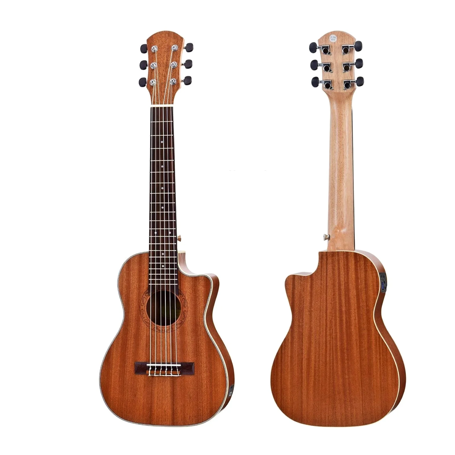 ZZZYW 30 Pollici Mini Guitarle Electric Guitars Acoustic 6 Strings Ukulele Travel Guitar (Color : Install Pick up, Dimensione : 30 in Baritone)