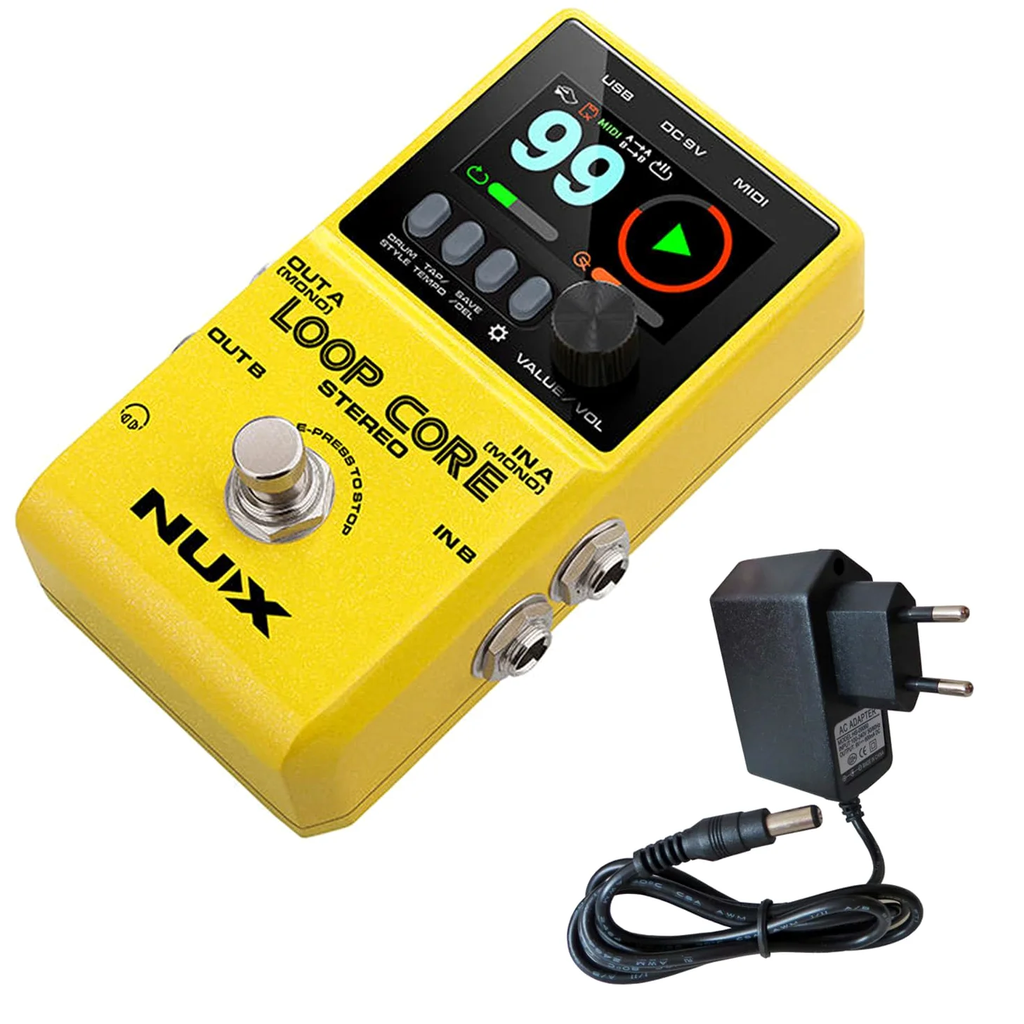 Nux Loop Core - Dispositivo stereo per chitarra e basso + alimentatore di rete Keepdrum