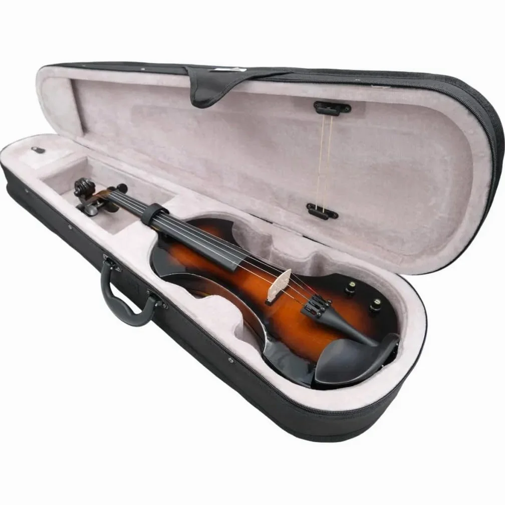 Arvada WN009 - Violino elettrico 4/4, Pickup attivo incorporato, Include custodia, archetto, cavo, cuffie, resina e batteria