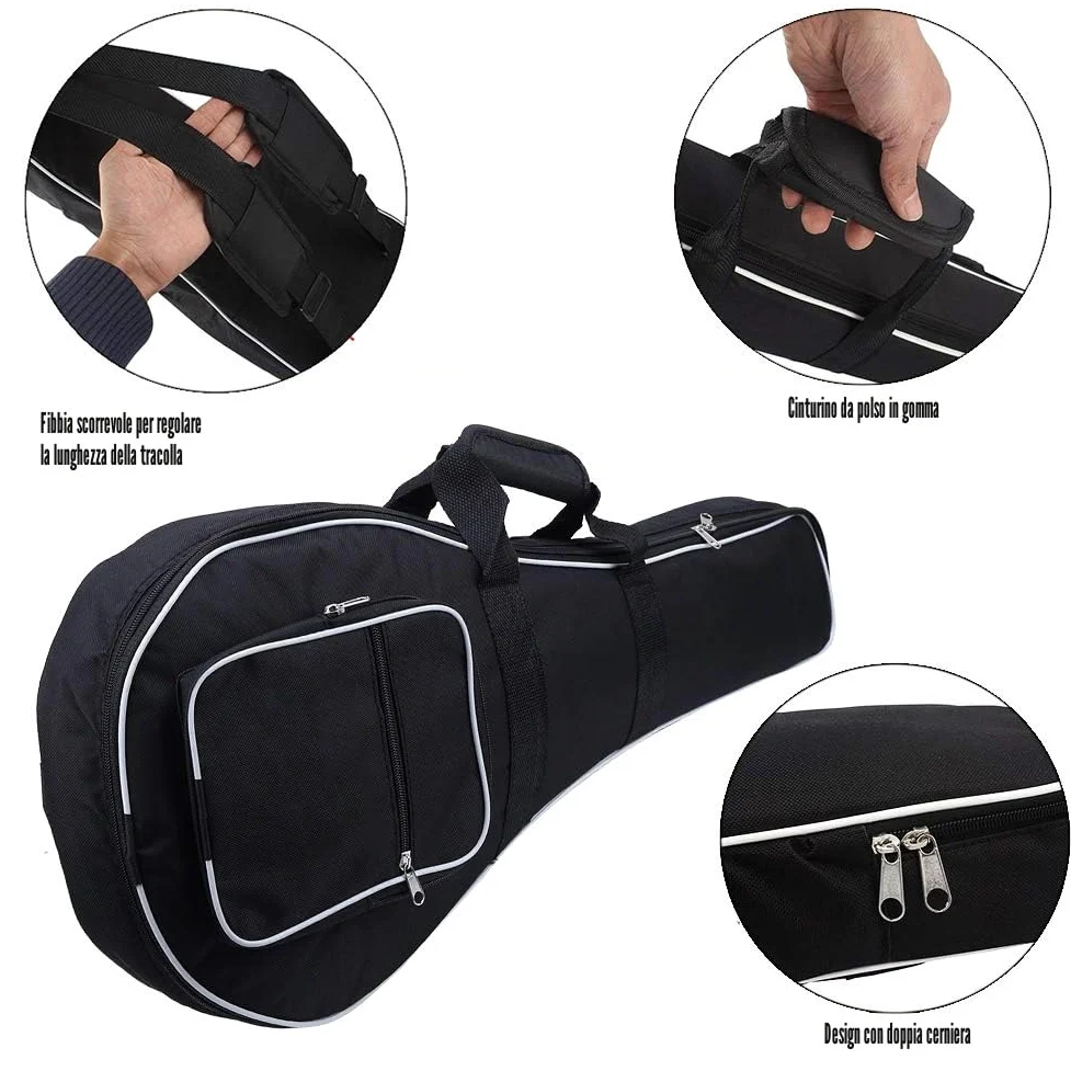 Custodia per mandolino , doppia cerniera addensata in tessuto Oxford , custodia per mandolino comoda e portatile per strumenti musicali