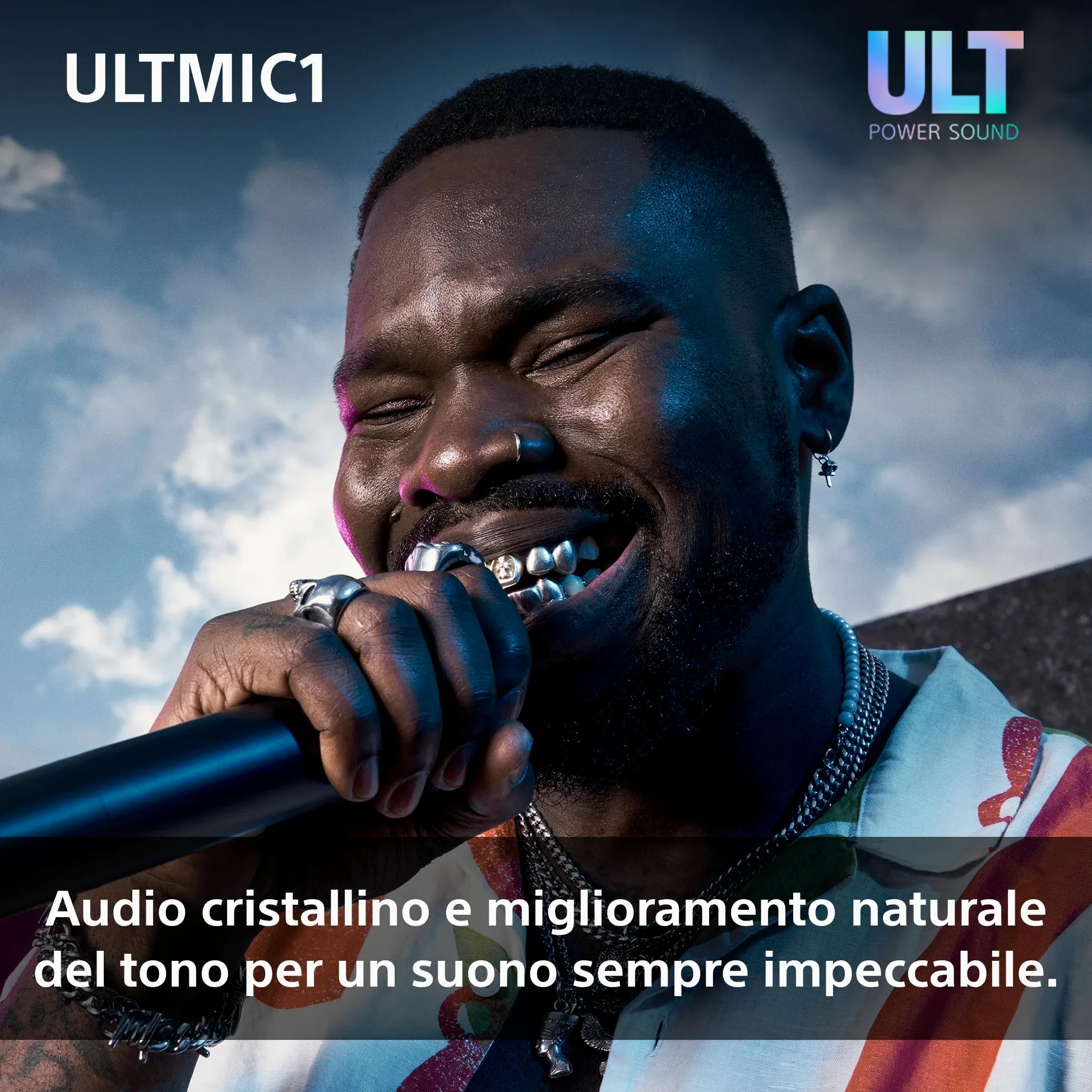 Sony ULTMIC1 - Set di microfoni wireless con 2 microfoni e ricevitore, riduzione avanzata del rumore, Duet Assist, batteria da 20 ore, antiurto, perfetto per la serie ULT POWER SOUND - Black