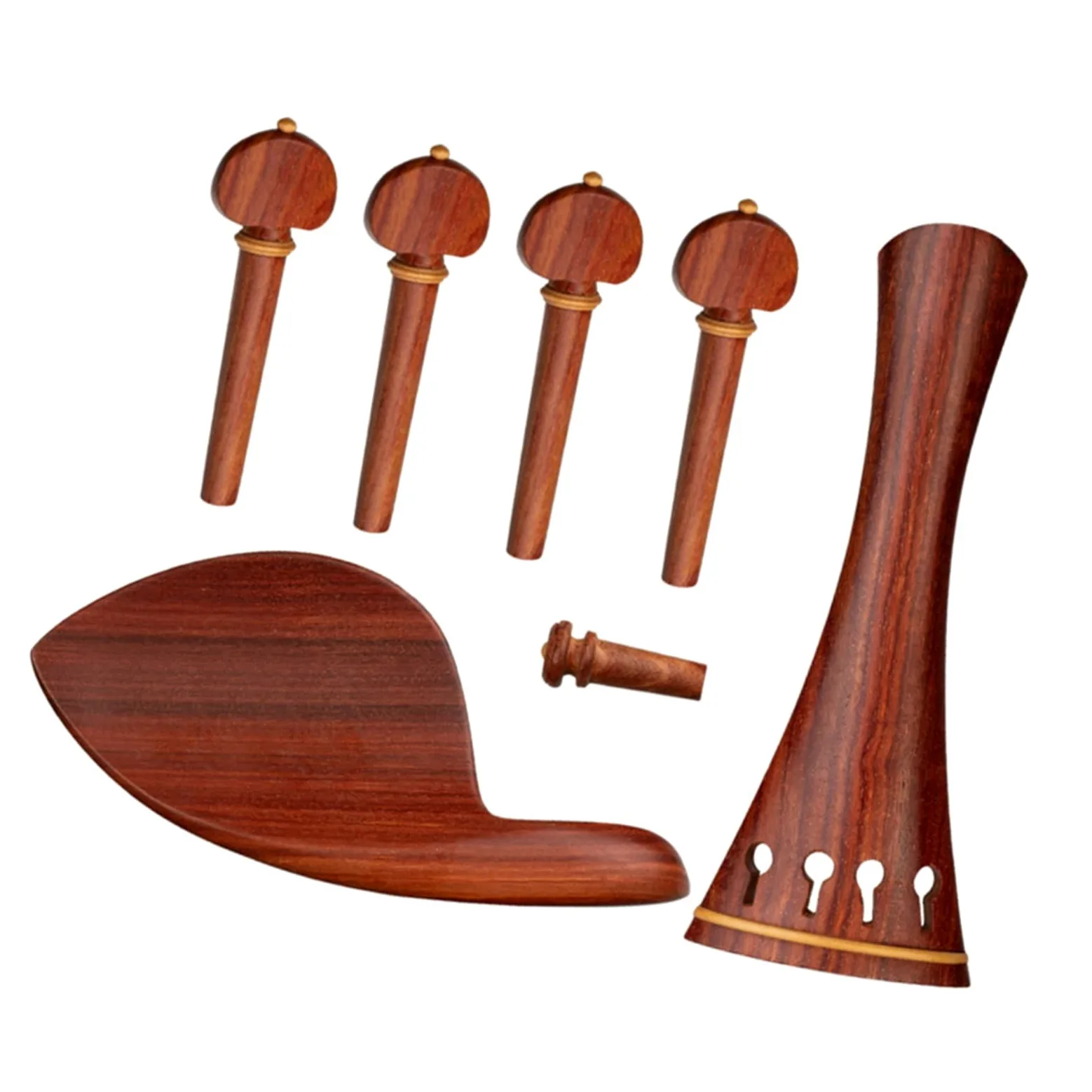 Parti di ricambio violino 1 Set Violino In Palissandro Parti 4 Corde Violino Cordiere Mentoniera Endpin E Tuning Pioli Violino Ricambi Acessori