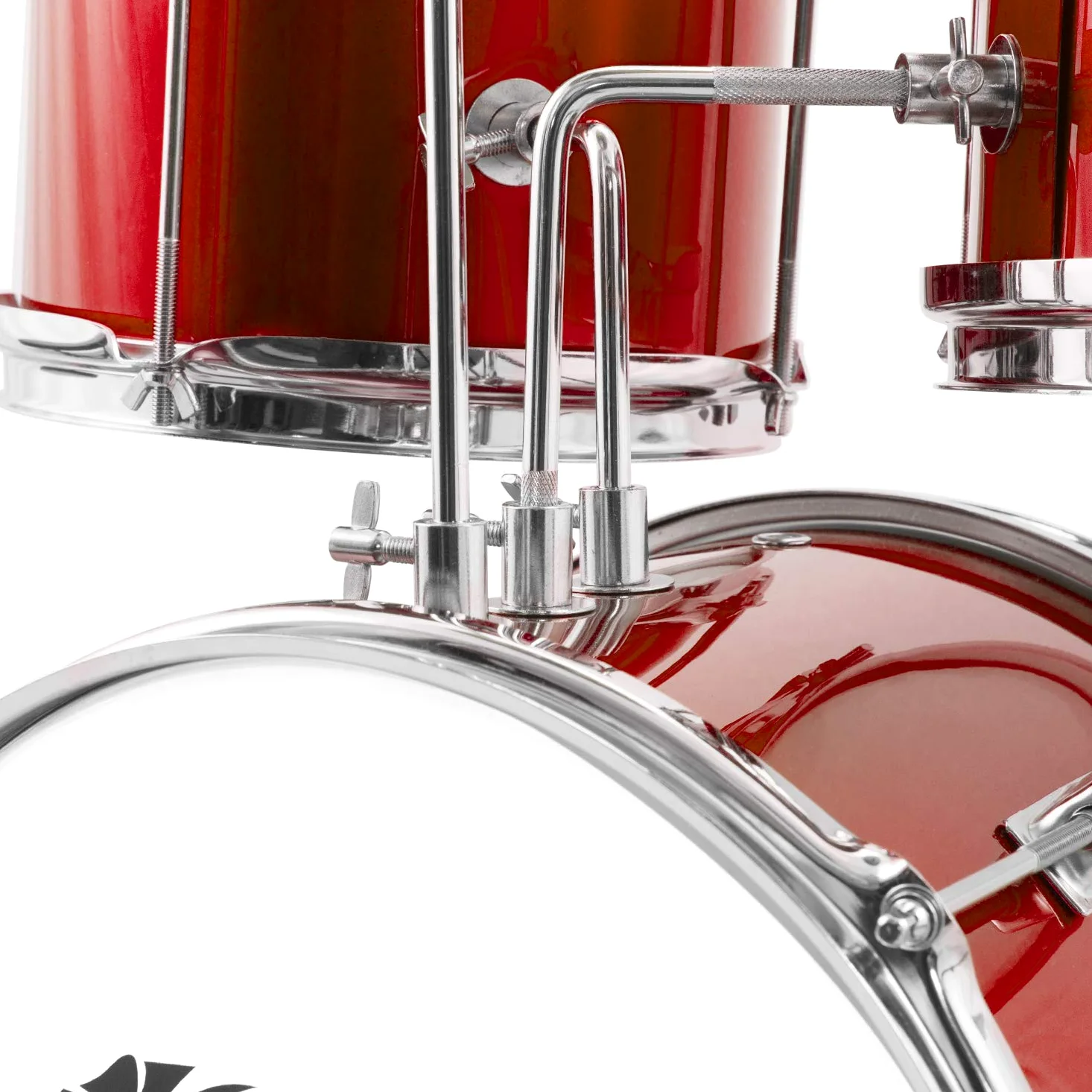 TIGER JDS7-RD Batteria per ragazzi 3 pezzi con rullante, tom, basso, pedale, piatti, bacchette e sgabello - colore rosso | con Rullante, Tom, Grancassa, Pedale Grancassa, Piatto, Trono e Bastoni, JDS7-RD