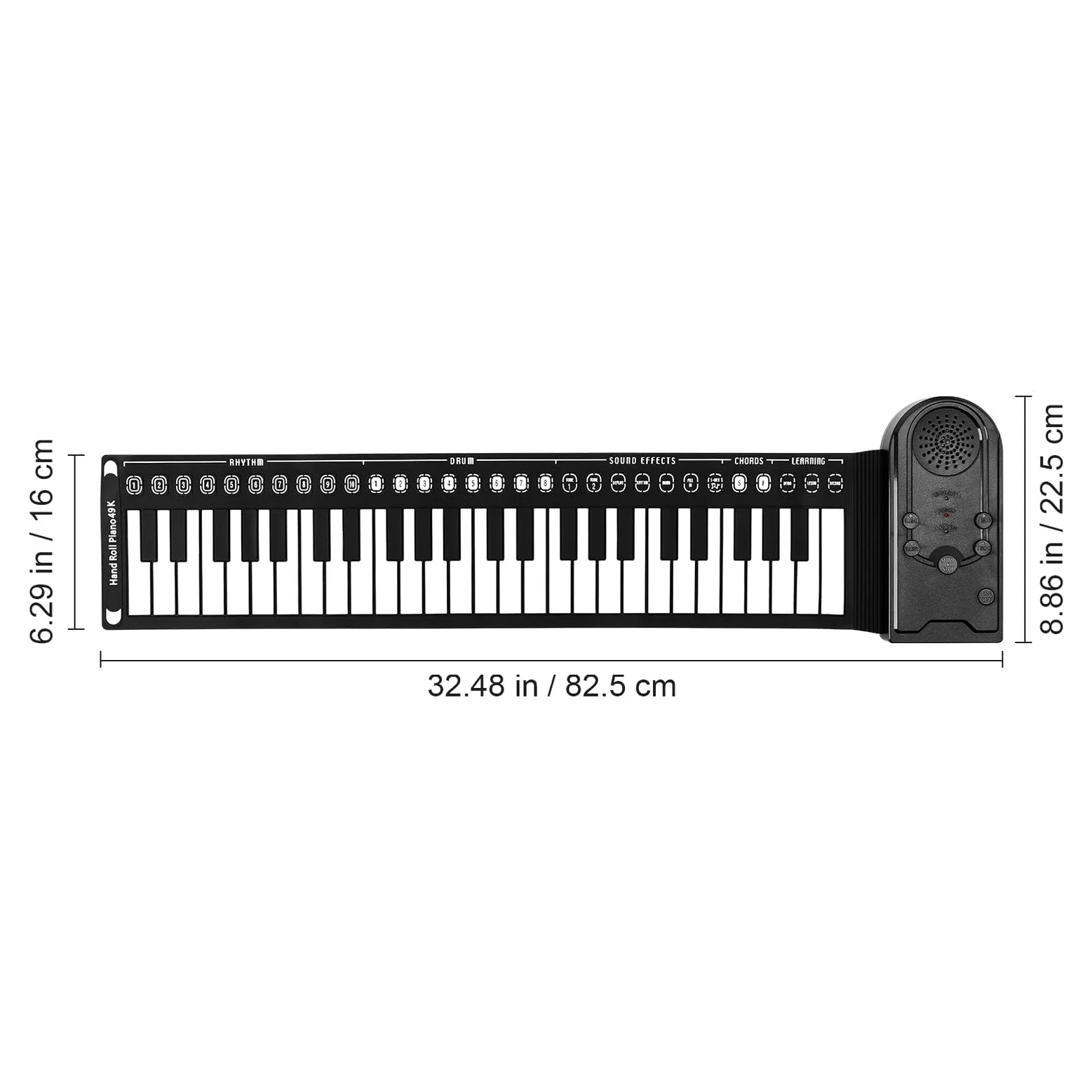 Baluue Pianoforte Digitale Portatile Funzione Registrazione e Ritmo Regolabile 49 Tasti Arrotolabile in Silicone per Principianti e Ragazzo Ragazza