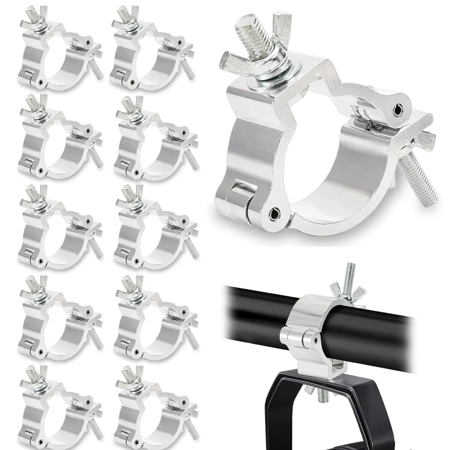 Morsetto Per Luci Da Palcoscenico,10pcs Gancio In Lega Di Alluminio Truss,Per Lampada 48-52mm,100 Kg Di Carico Forte,Per Faretti,Illuminazione Palcoscenico,Accessori Per l'Illuminazione Del Partito