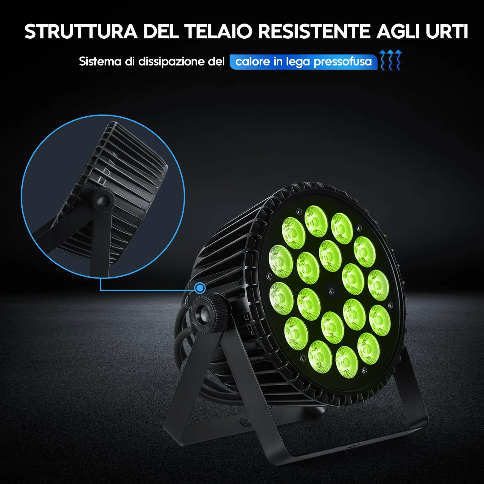 BETOPPER PAR LED 18×18W, 6-in-1 RGB+Ambra+ Lime+UV Luci Discoteca(CRI/RA>95), Luce Nera Strobo/Wash, DMX512/Auto/Suono/Master-Slave, per DJ, Feste, Matrimoni, Club (1)