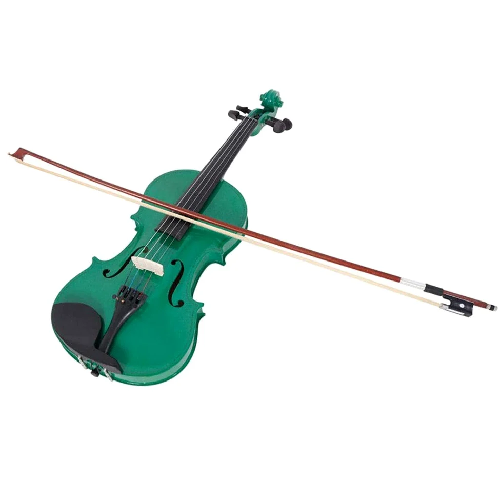 Violino Standard da Studente, per Principianti, Nuova Custodia for Violino Acustico 4/4 Bow Rosin Green - Set di violini for Bambini Principianti Studenti Adulti