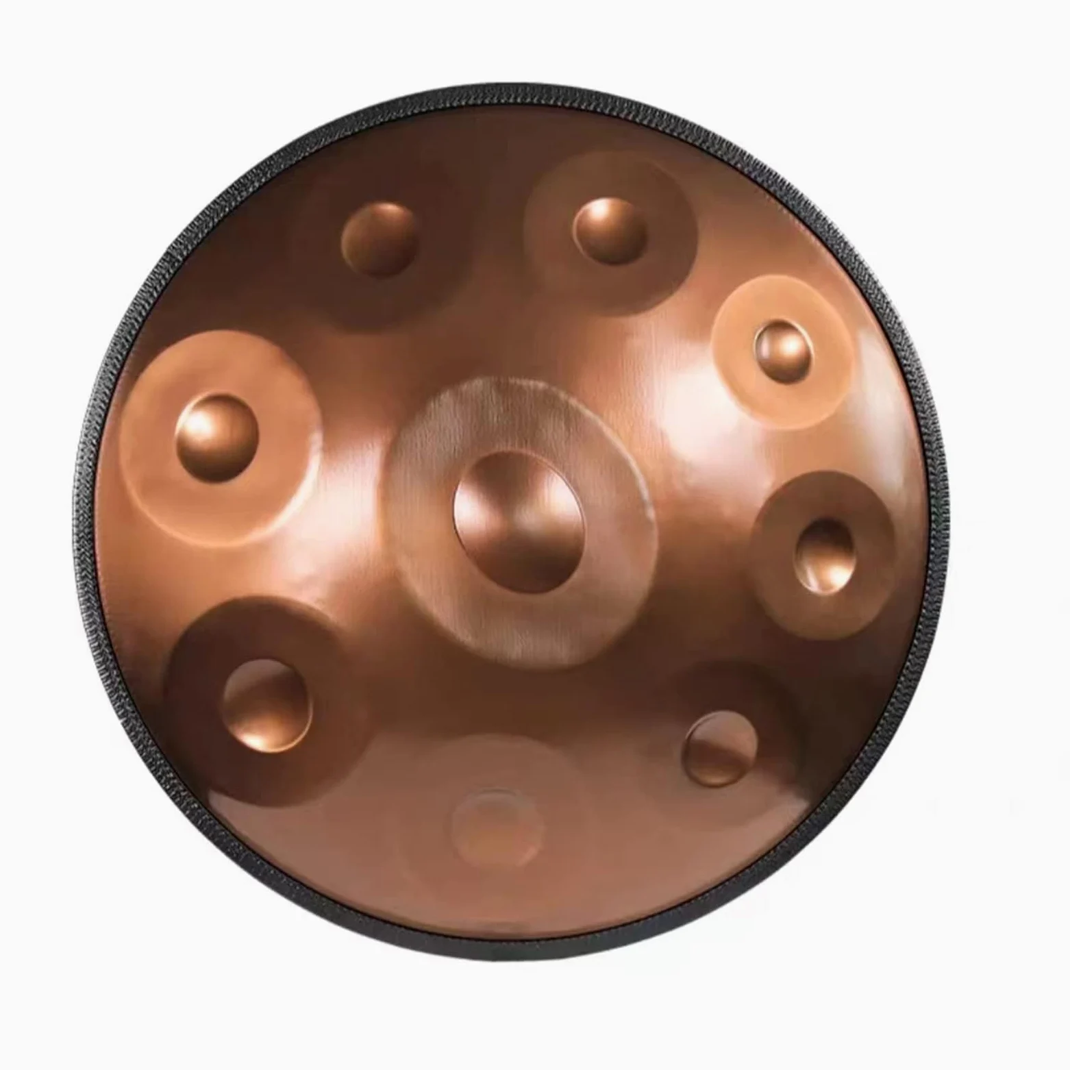 Tamburo in acciaio 432 Hz 9 note 22 pollici "Gold Performer" in re minore con supporto Handpan e custodia