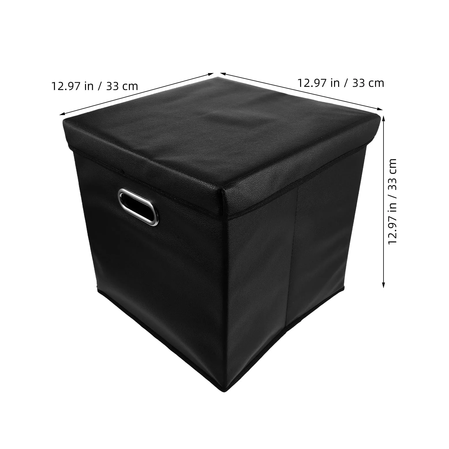 Uonlytech Porta Dischi Vinile Nero con Manico Resistente All'acqua in Pu e Lega, Contenitore Portatile per Album Vinile, Organizer Compatto per Raccolta Musicale