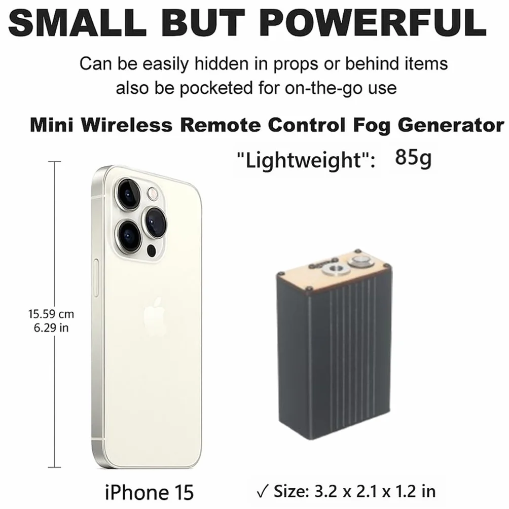 Nebbia Mini macchina per feste all'aperto, portatile, leggera, per uso interno (nero), ML-FMOFOG1