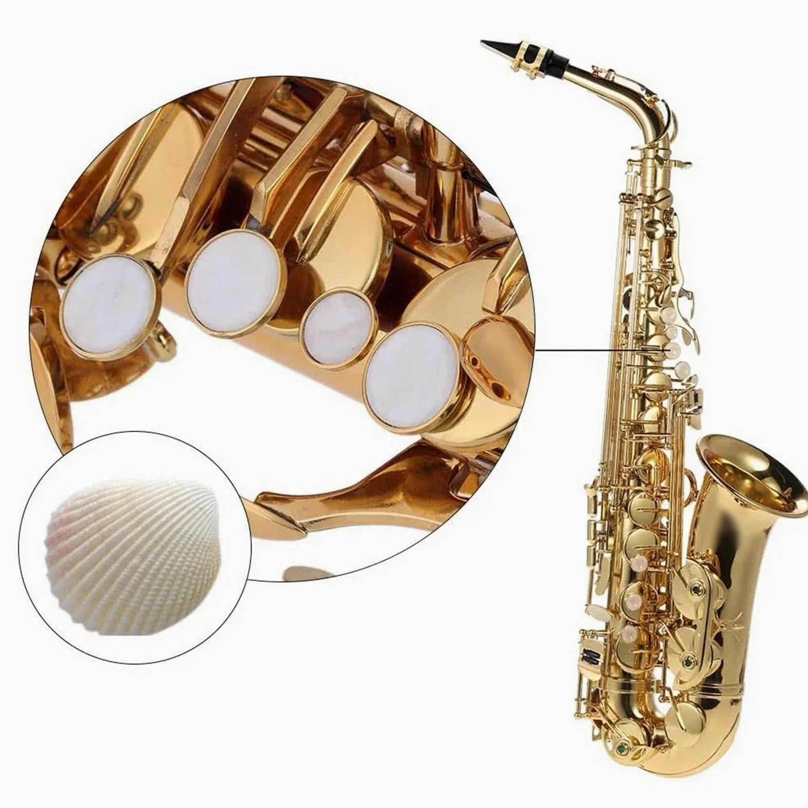 sassofono Mi Bemolle Mib Sassofono Contralto Ottone Laccato Sax Strumento A Fiato Con Custodia Accessori Per Sassofono (Color : Gold)