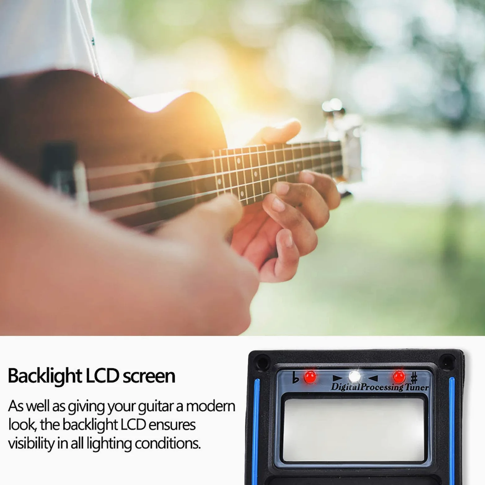 Bnineteenteam Pickup piezoelettrico EQ a 5 Bande con Microfono, Pickup sintonizzatore Digitale Semplice per Chitarra ed elettrica Raccogliere