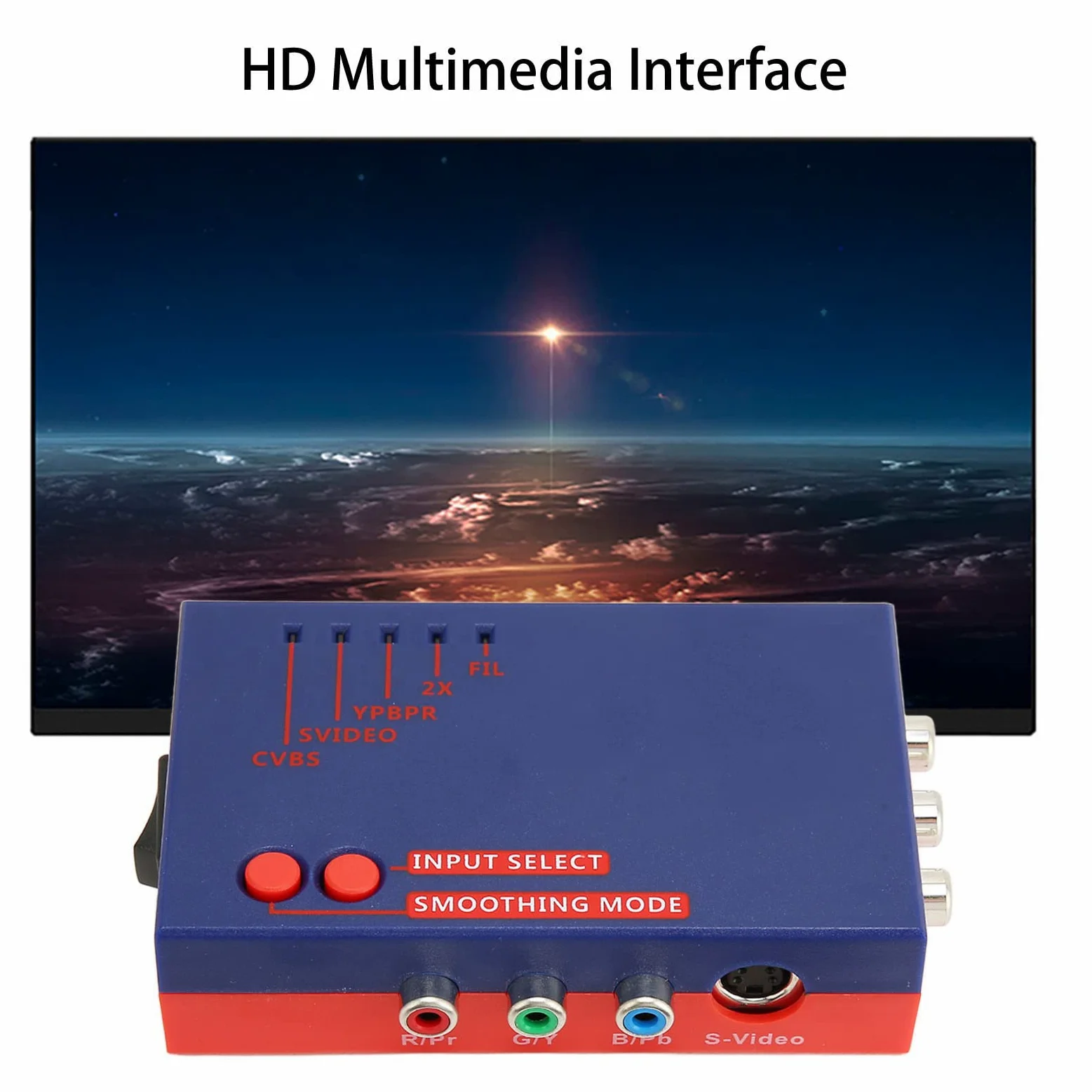 Ejoyous Convertitore RetroScaler 2X, Interfaccia Multimediale da AV a HD, Latenza per N64, Dreamcast, 2600 e Commodore 64 (BLUE)