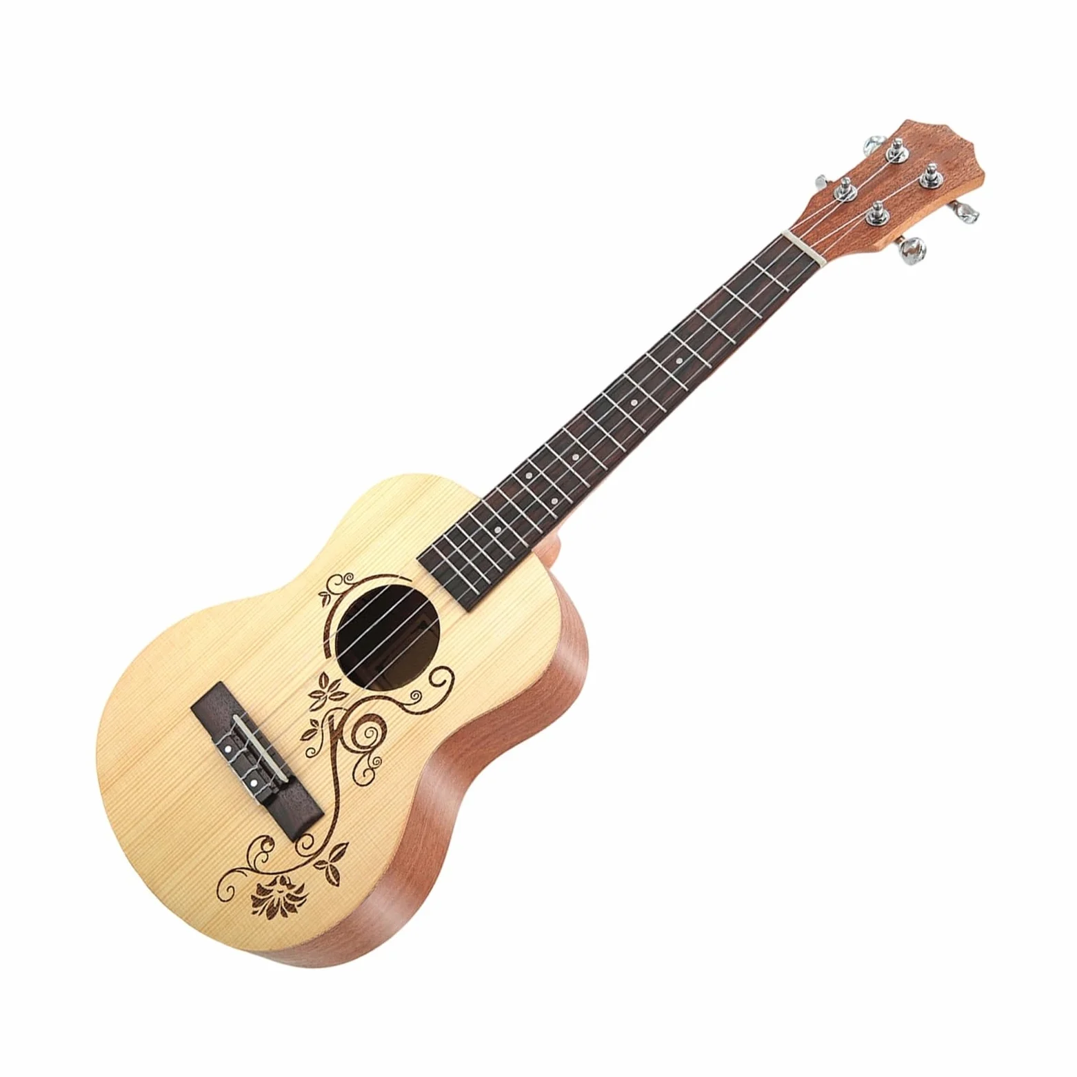 Piccolo Strumento A Corde Per Chitarra A Quattro Corde Con Motivo In Legno Di Abete Rosso Da 26 Pollici Ukulele