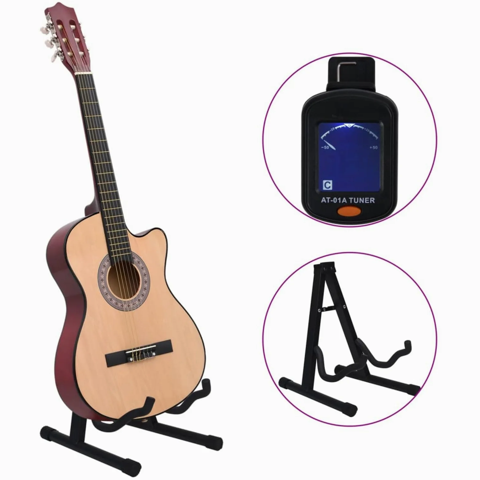 Set Chitarra Acustica Western 12 pz con 6 Corde 38",Arte e Svago,Hobby e Arti Creative,Strumenti Musicali,Strumenti a Corda,Chitarre -70131