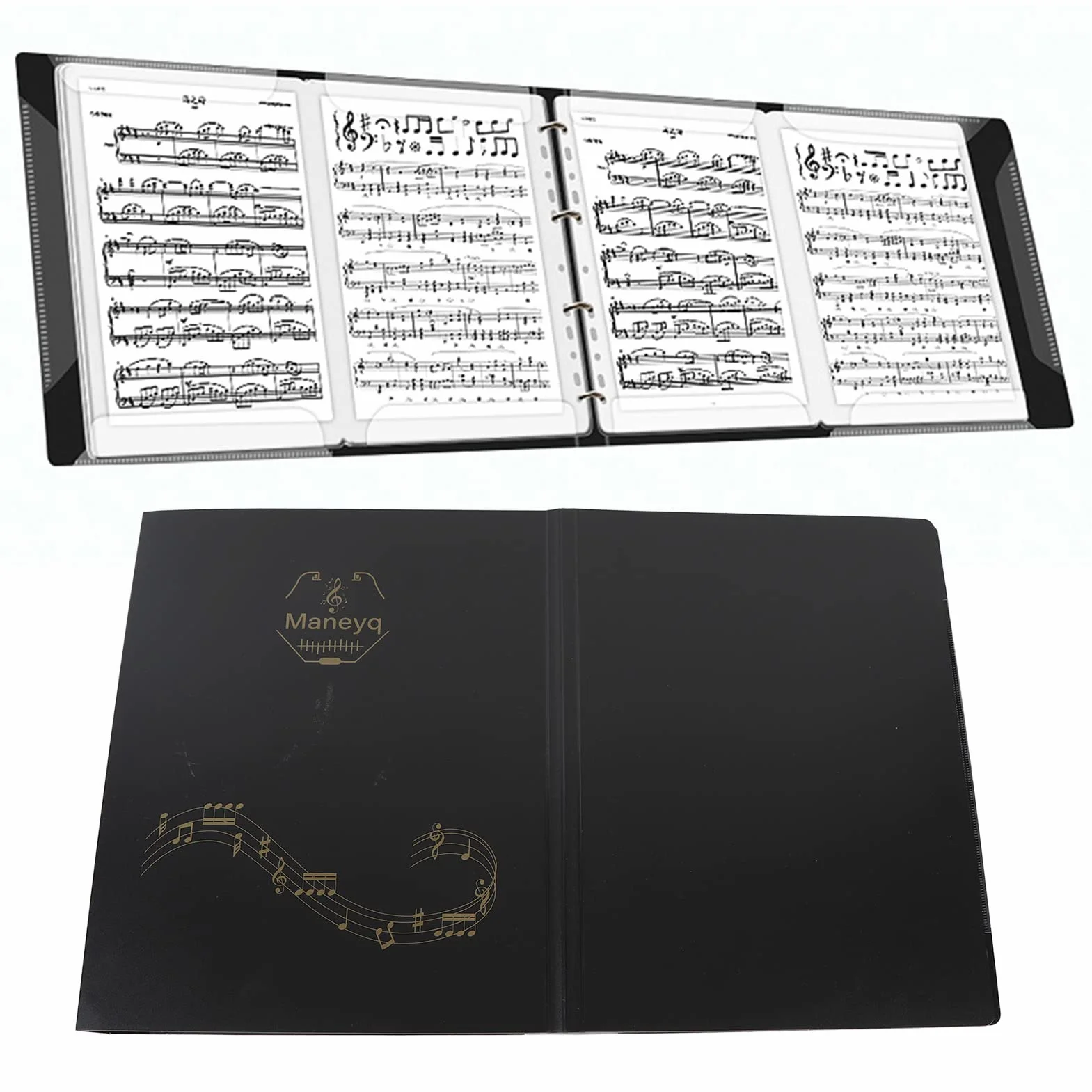 Tbest Raccoglitore Spartiti, Musicali 4 Pagine Espandi Cartella di Spartiti Formato A4 per Pianoforte Staccabile Supporto porta spartiti musicali pianoforte di Carta con 52 Tasche
