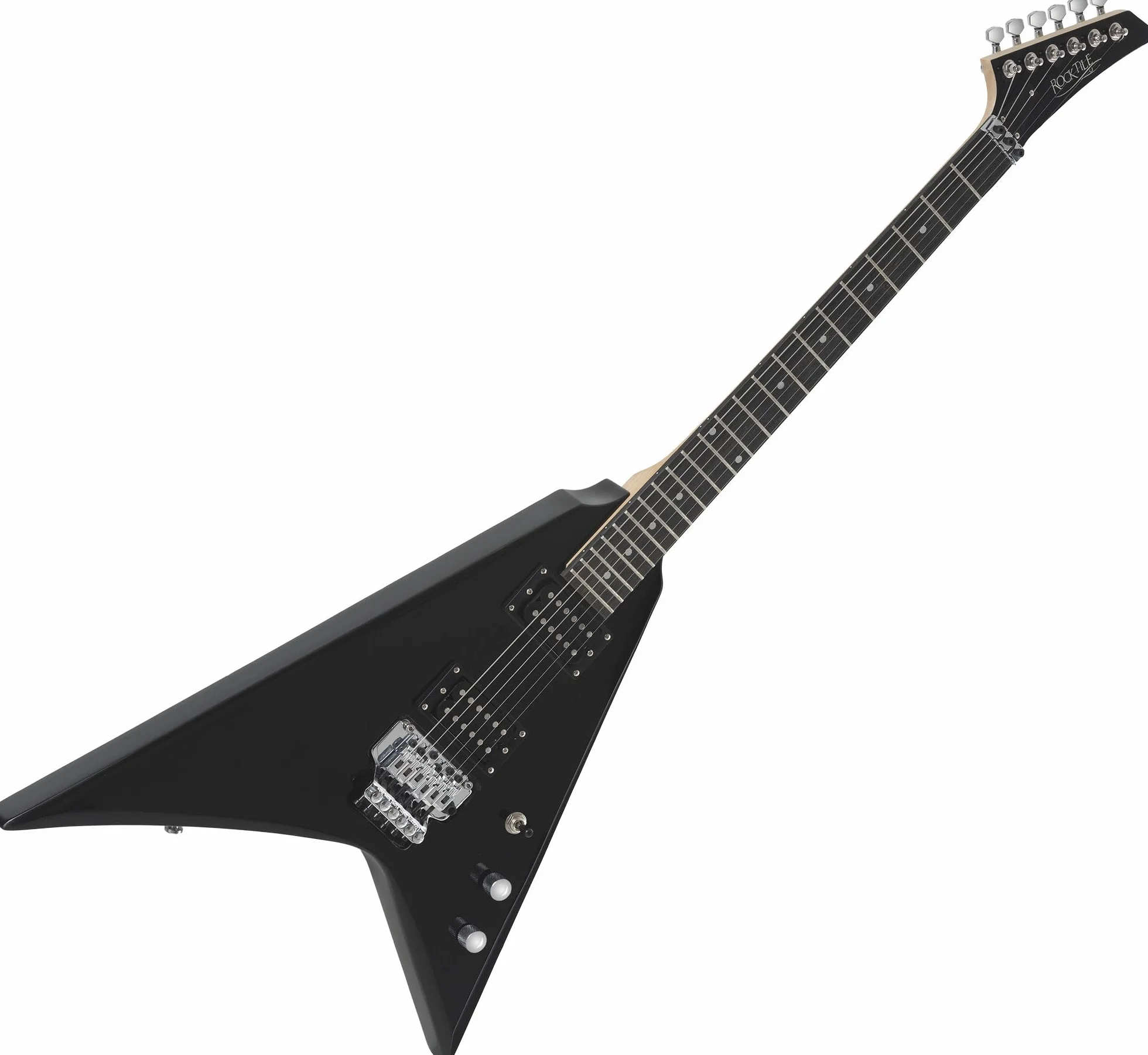 Rocktile MG-3013 Blade Chitarra Elettrica - Serie Heavy a 6 corde con corpo in tiglio, manico in acero, 2 Humbucker, FR-Style Tremolo, 22 tasti, scala 25,5" Mensur, cavo e accessori - Black