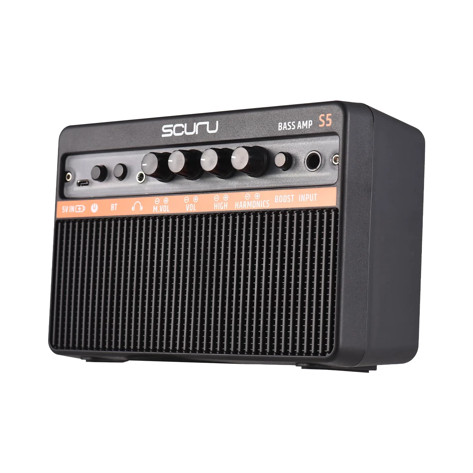 Btuty 20W Piccolo Basso Elettrico Amplificatore Portatile Basso Chitarra Pratica Altoparlante per Pratica Quotidiana Prestazioni di Strada Amplificatore Ricaricabile Supporta Connessione BT/Cuffia