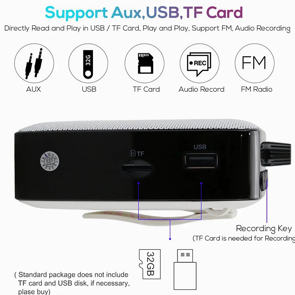 Amplificatore vocale portatile SHIDU cassa con microfono cuffia Batteria ricaricabile Sistema PA personale amplificatore voce portatili mini per insegnanti, guida turistica, yoga, allenatori