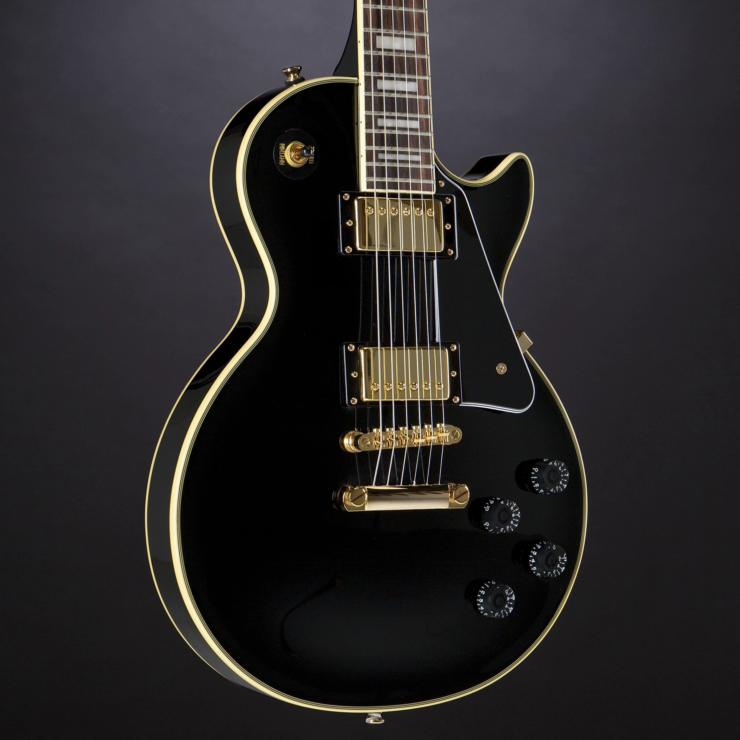 Epiphone ENCTEBGH1 Les Paul Custom Pro Chitarra Elettrica con ProBuckers e Coil-Tapping, Ebano