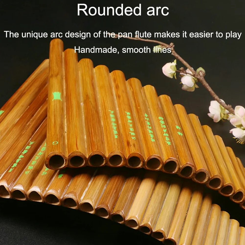 Flauto di Pan Professionale Flauto di Pan A Canne 15-22 per Esecuzioni Professionali, Pan Flute Dritto di bambù Amaro, Strumento Musicale Tradizionale Cinese (Color : 15 Tubes, Size : G Key)