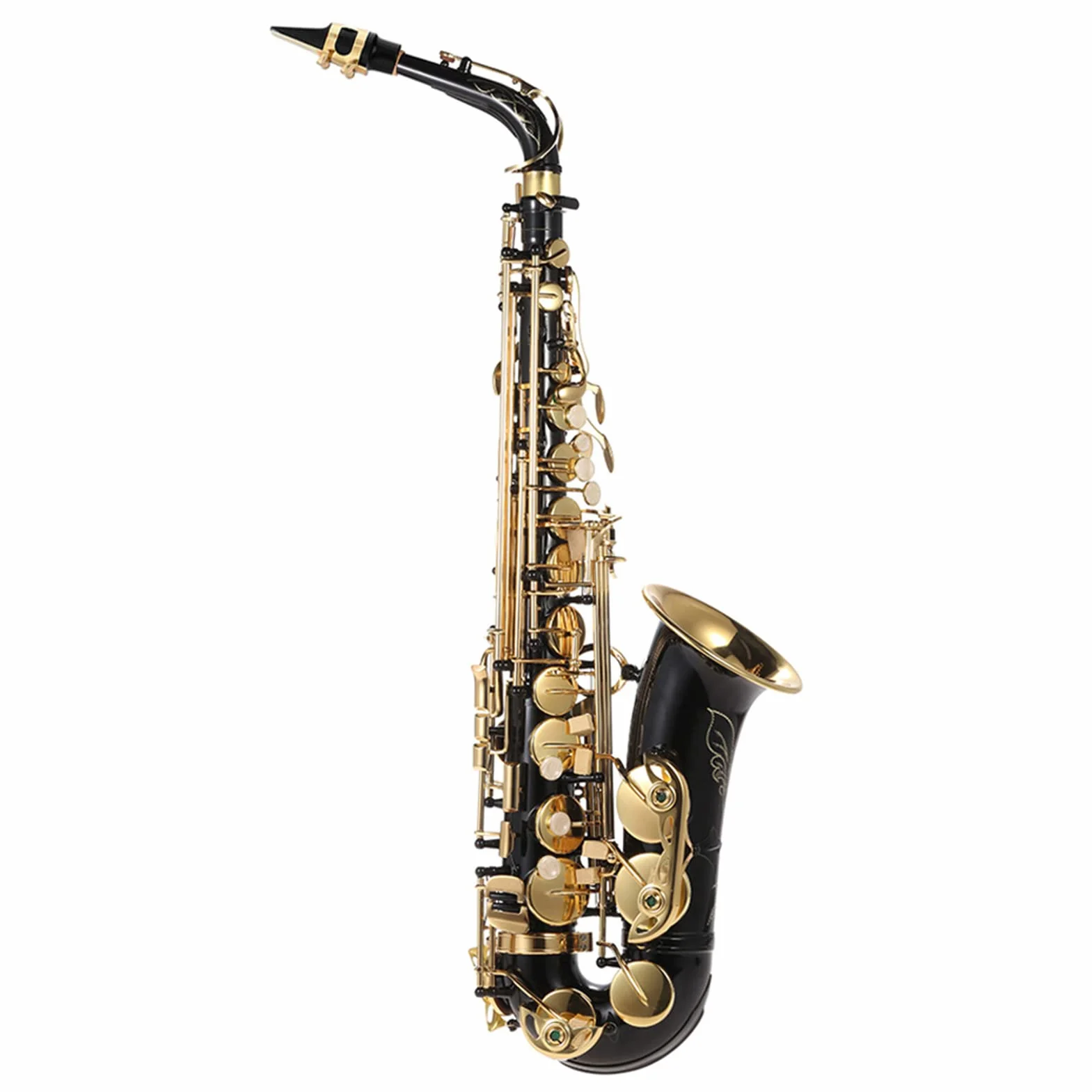 Sax d39,Mib sassofono contralto ottone laccato oro mi piatto sax 82Z tipo chiave strumento a fiato con spazzola per la pulizia guanti di stoffa cinturino custodia imbottita