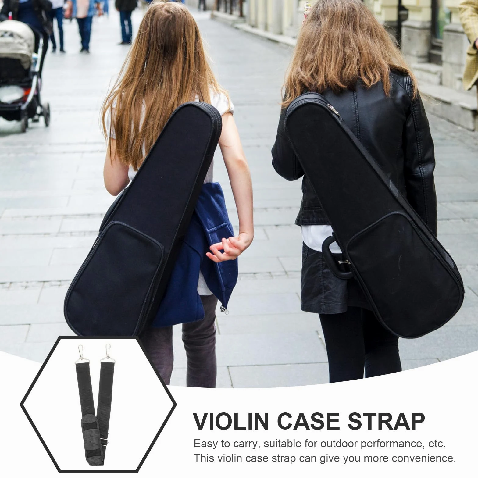 Tracolla Imbottita per Custodia Violino Fibbie in Metallo Regolabili, Cinghie per Borsa da Trasporto Violino, per Esibizioni All’aperto e Uso Quotidiano