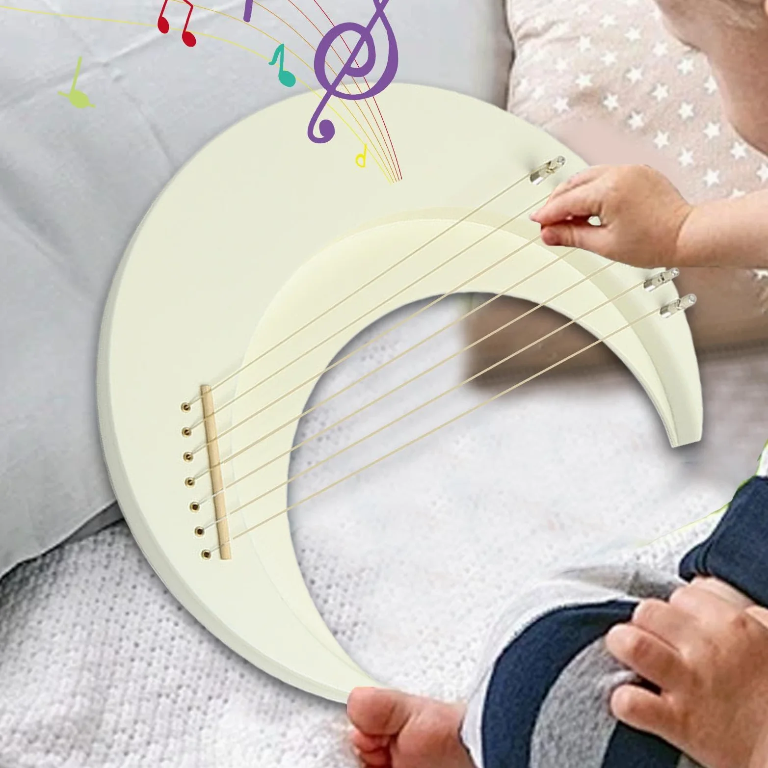 Arpa a lira, strumento musicale in legno, a 7 corde, strumento musicale a | portatile, con chiave per accordare, per gli amanti della musica