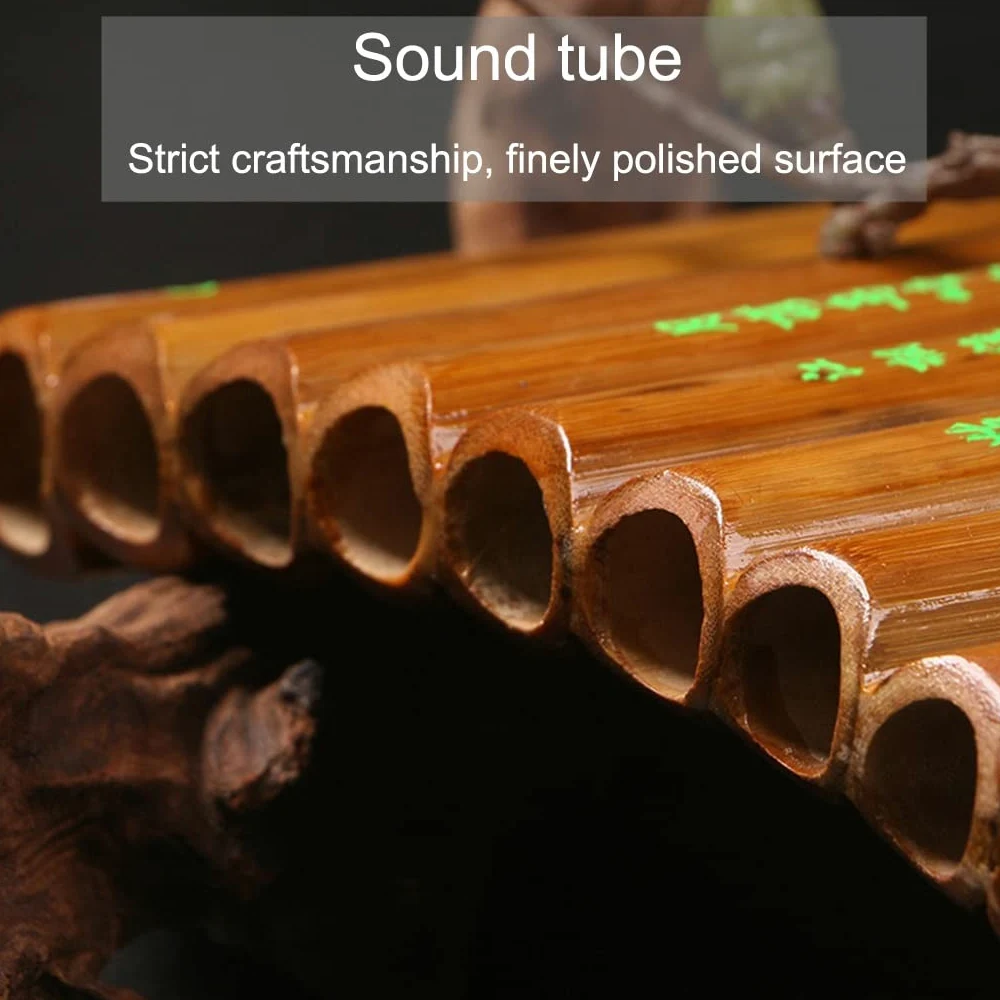 Flauto di Pan Professionale Flauto di Pan A Canne 15-22 per Esecuzioni Professionali, Pan Flute Dritto di bambù Amaro, Strumento Musicale Tradizionale Cinese (Color : 15 Tubes, Size : G Key)