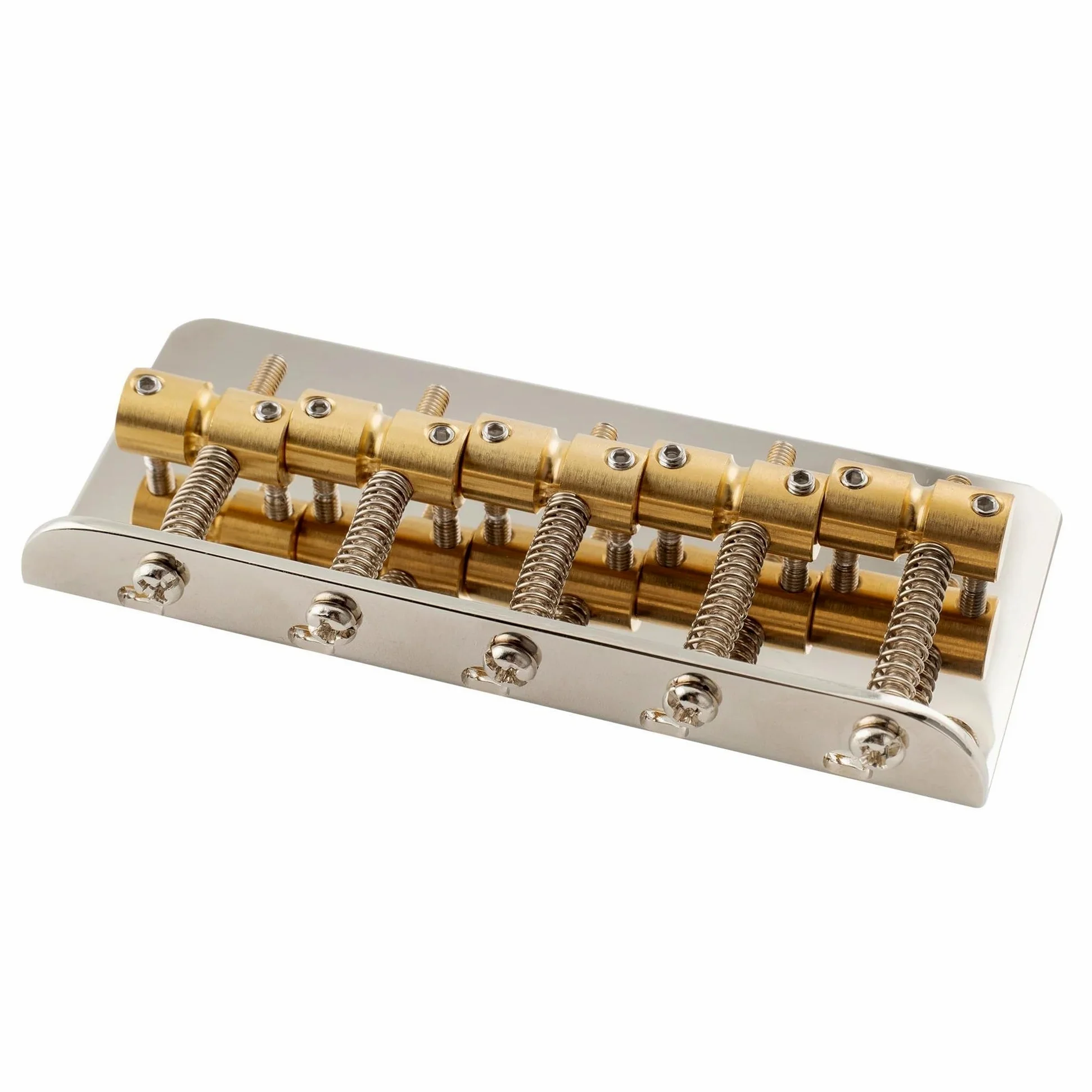 Ponte Per Basso A 5 Corde Standard Classico Da 18 Mm Con Sellette In Ottone E Piastra Di Base In Acciaio | Ponte per chitarra (nichel)