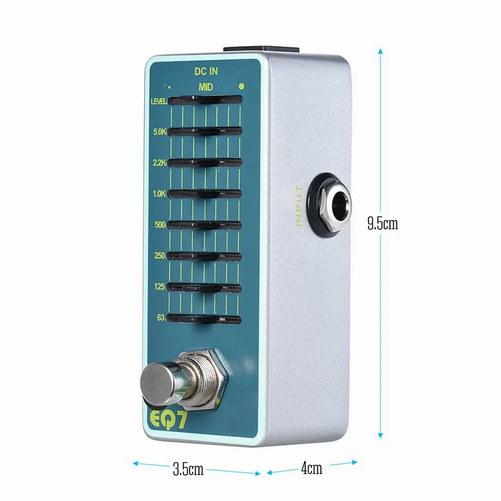 Effetti Chitarra, Ex EQ7 Equalizzatore per Chitarra Effetto Pedale EQ a 7 Bande Full Shell del Metallo True Bypass