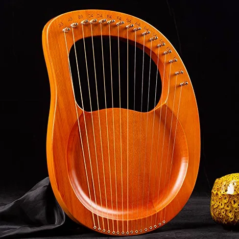 Strumento musicale lira mogano 19 corde, chiave accordatura e corde ricambio