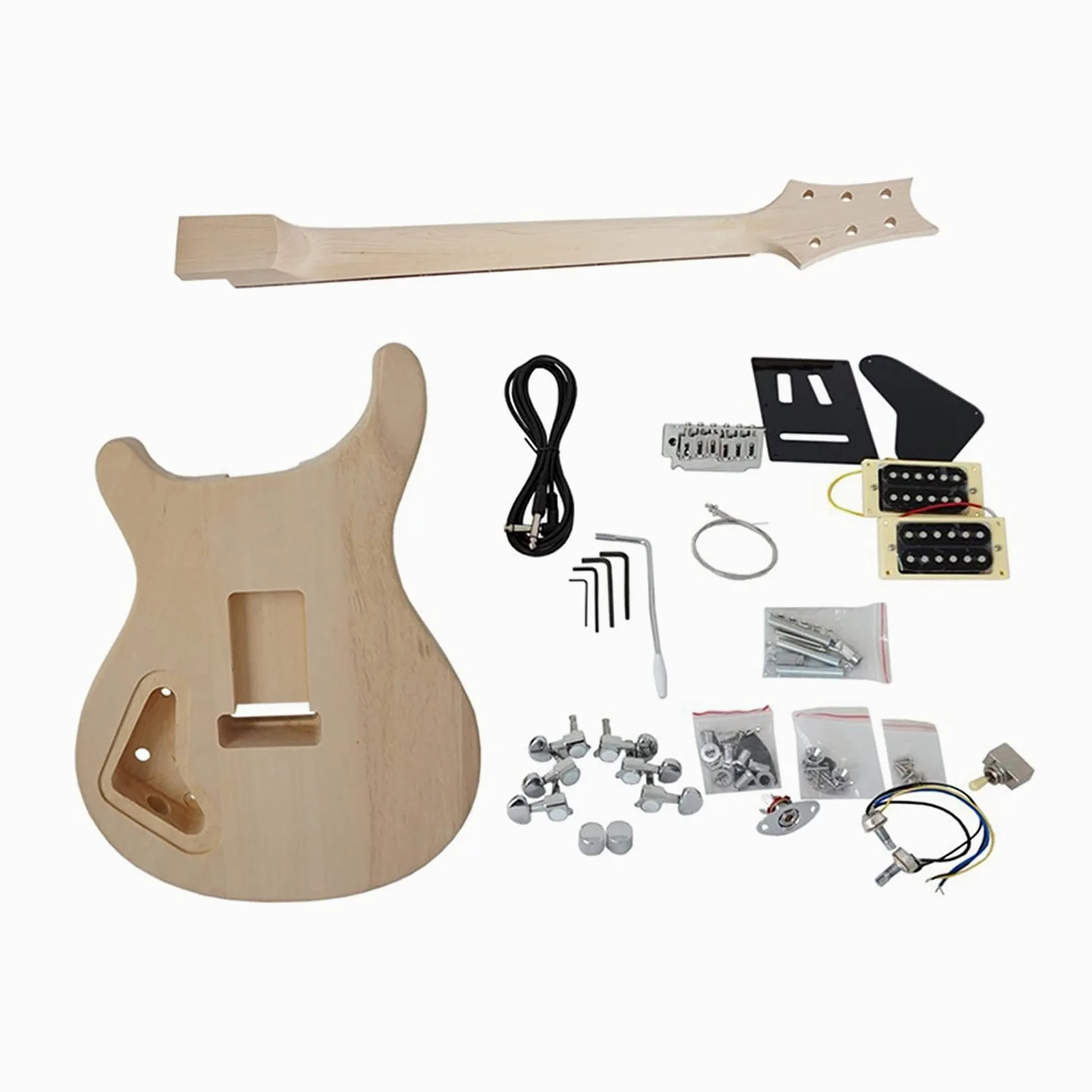 Kit Chitarra incompiuto Incompiuto PRS. Kit per Chitarra Elettrica Kit Basswood Body Strumenzio Musicale Chitarra con Tutti I Residui Corpo della Chitarra Fatta a Mano (Color : EK010)