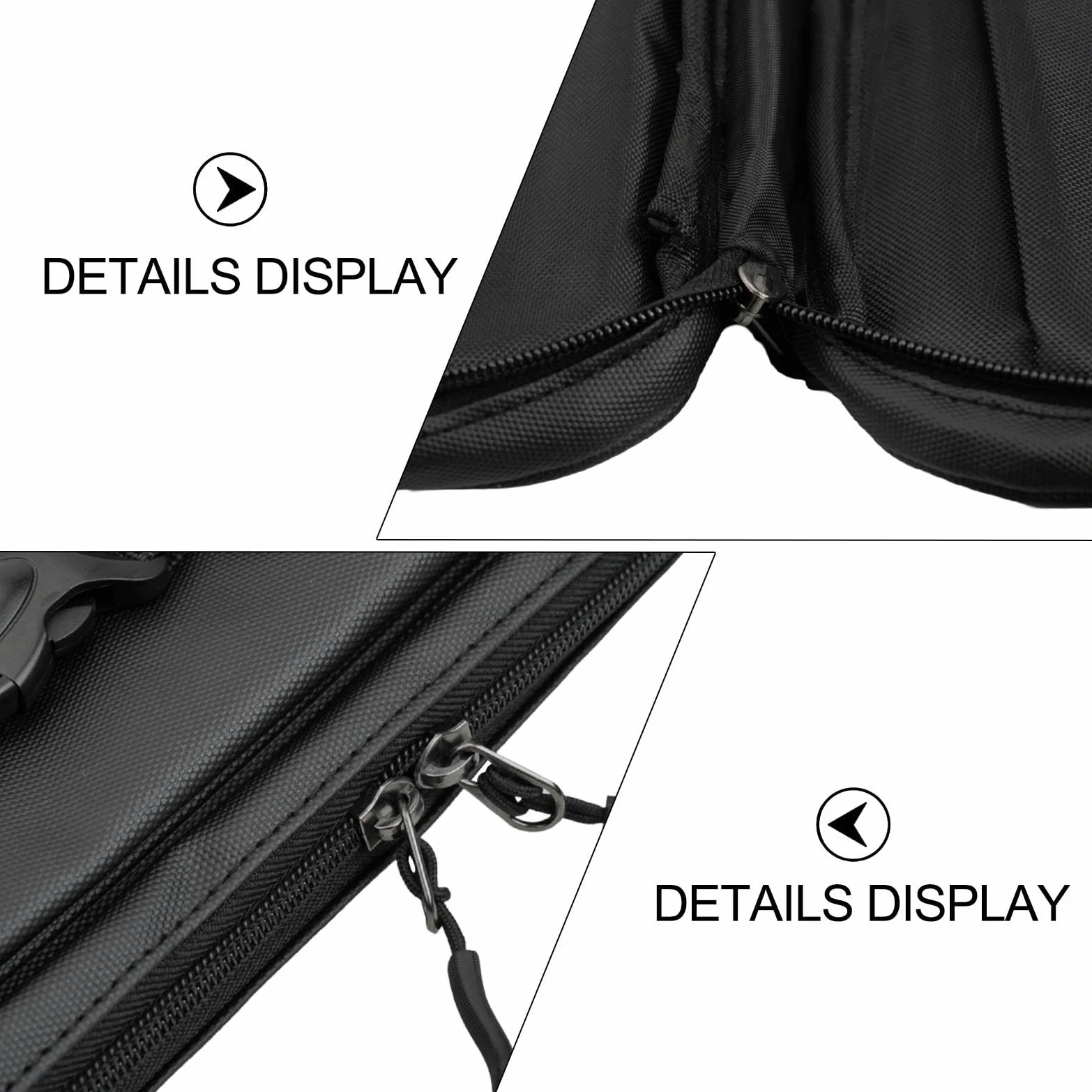 Zaino per bacchette da batteria, custodia imbottita in tessuto Oxford con doppio scomparto per batteria, spartiti e accessori, nero, 45 x 26 x 4 cm