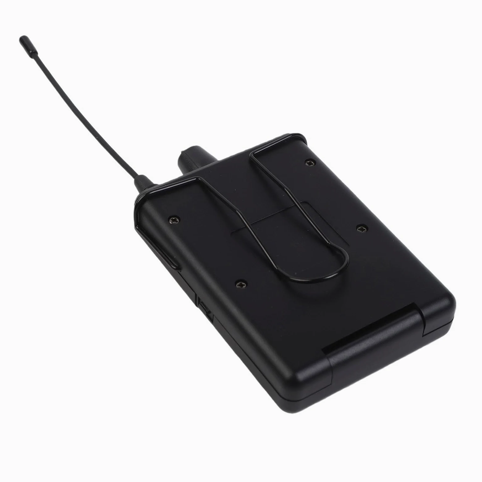 UHF - Sistema di monitor wireless in-ear con 20 canali, latenza < 5 ms per performance live e studio, audio HiFi 20 Hz-20 kHz, alloggiamento in ABS+metallo, compatto per cantanti e presentatori, nero