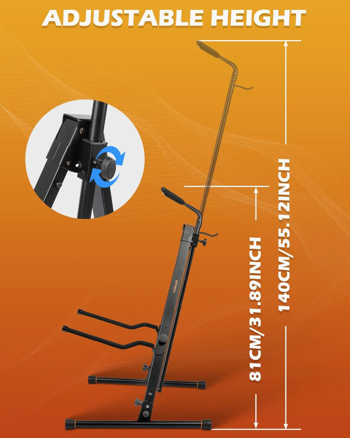 STRICH supporto regolabile per violoncello con gancio per arco, robusto, adatto a contrabbasso, violino basso, fiddle, per studio, chiese, viaggio e performance, modello SCS-10